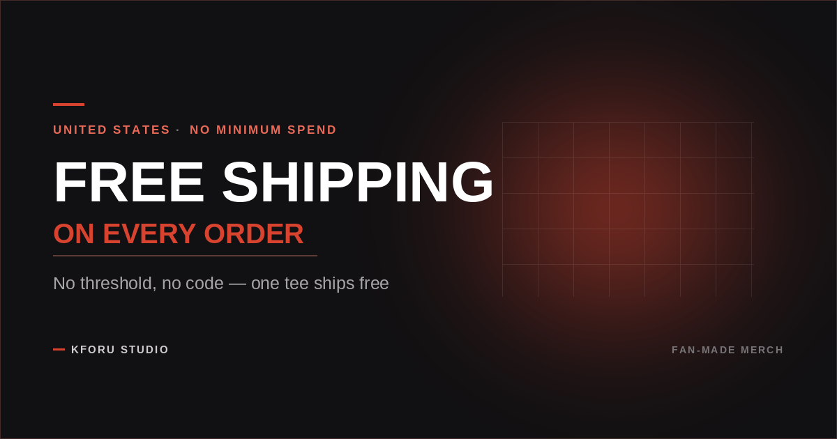 Free US Shipping on Every Order — No Minimum, No Threshold
