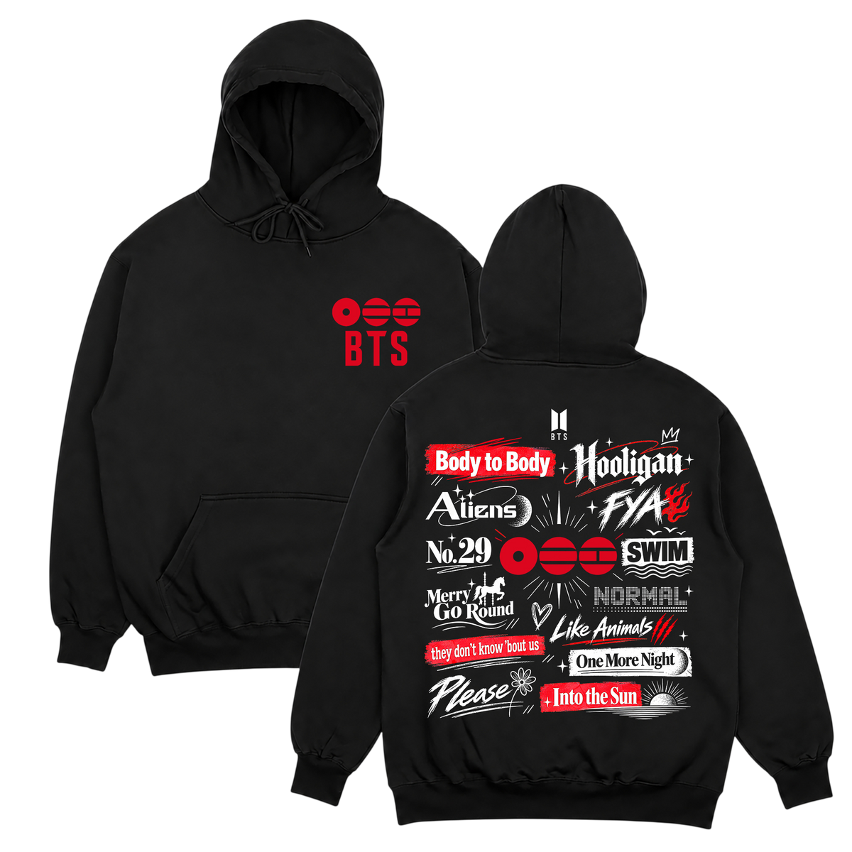 KPOP hoodies collection - fan-made retro pullover hoodies, printed to order
