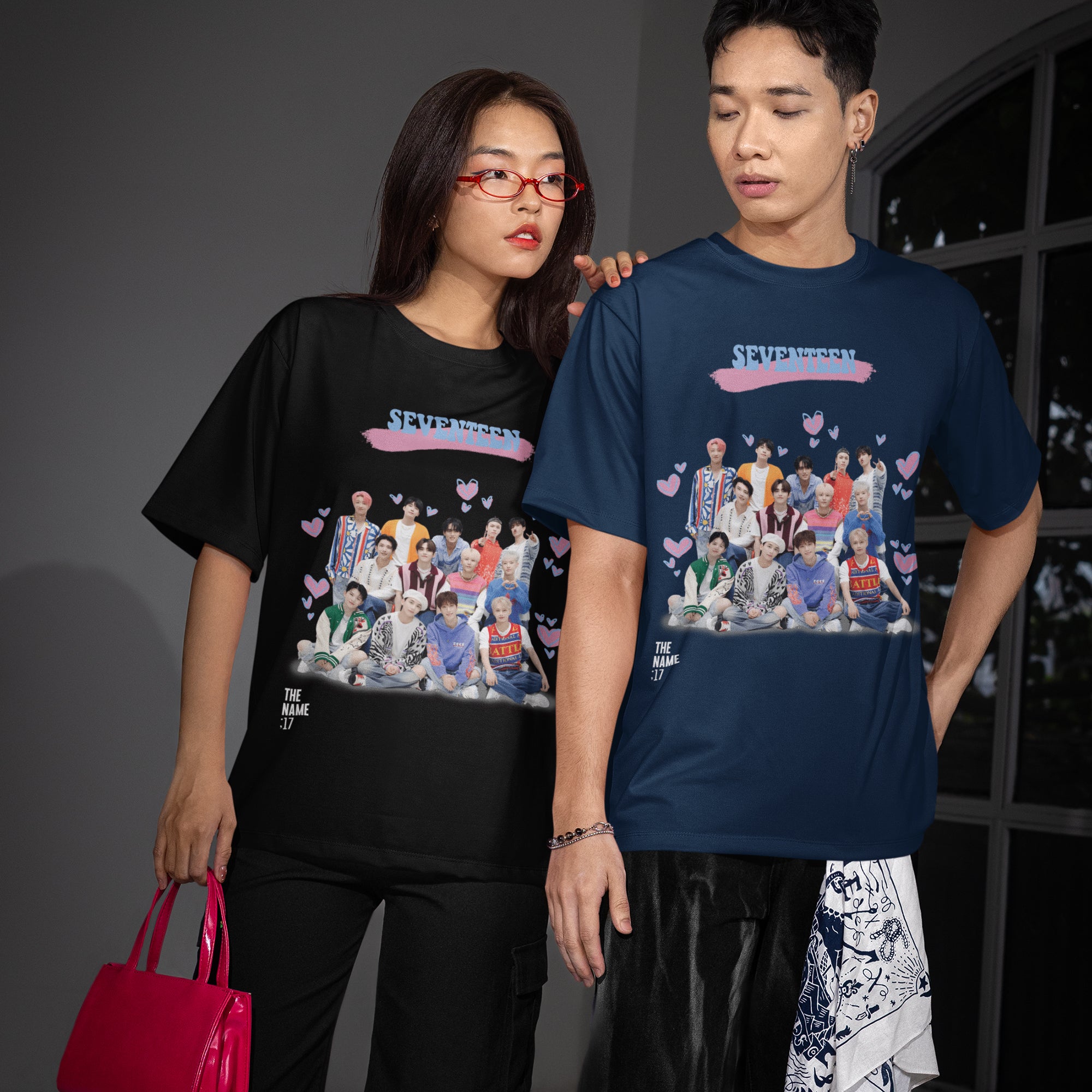 SEVENTEEN Graphic Kpop T-Shirt - Couple view, Y2K kpop concert tee