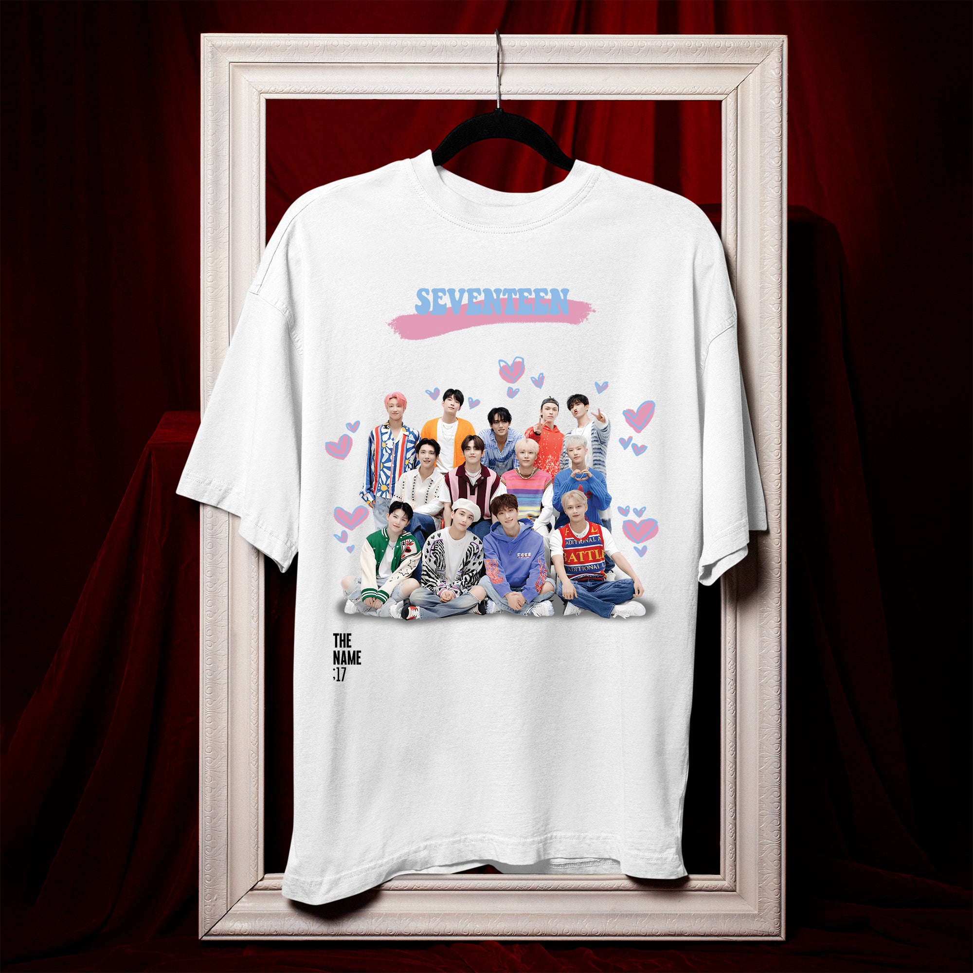 SEVENTEEN Graphic Kpop T-Shirt - Hang view, Y2K kpop concert tee
