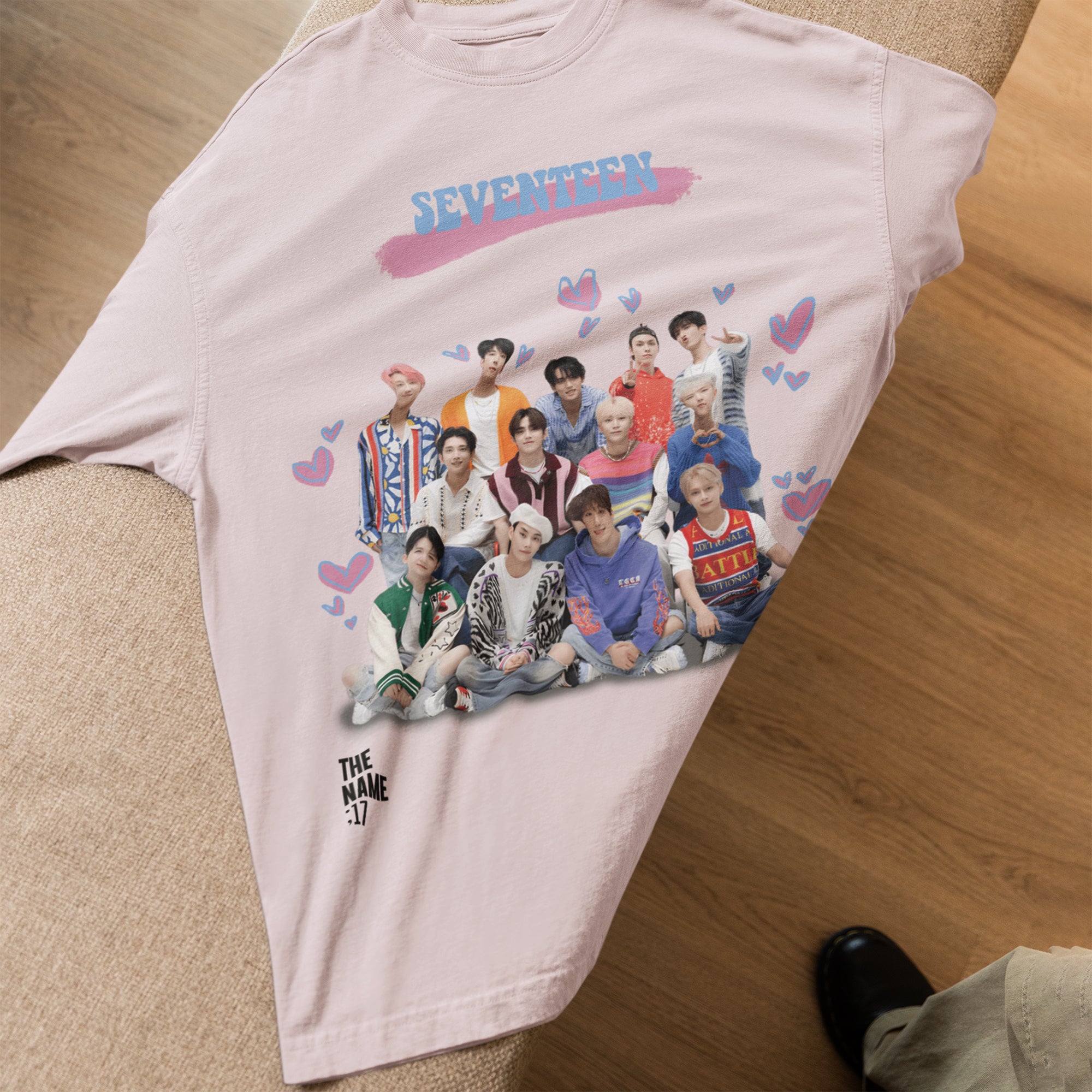 SEVENTEEN Graphic Kpop T-Shirt - Spread view, Y2K kpop concert tee