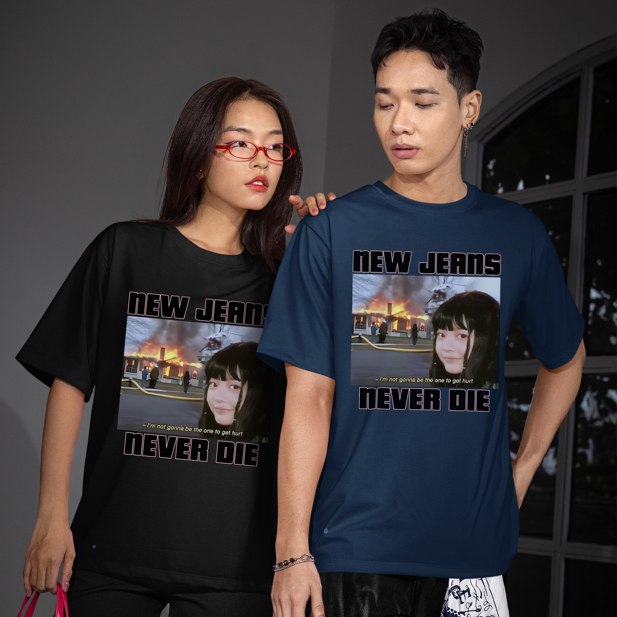 NewJeans Never Die T-Shirt - Couple view, Y2K kpop concert tee