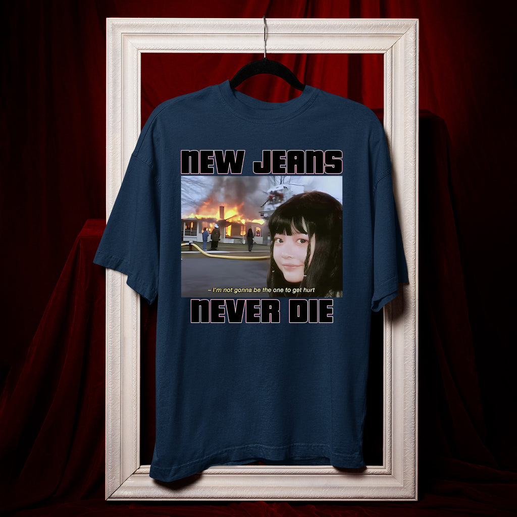 NewJeans Never Die T-Shirt - Hang view, Y2K kpop concert tee