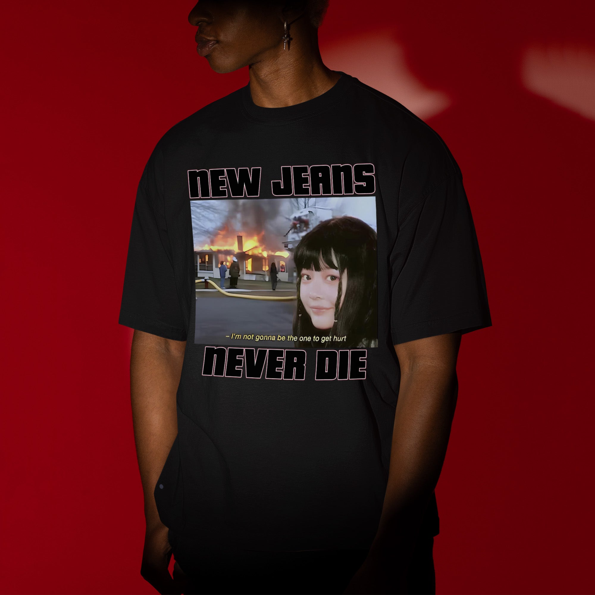 NewJeans Never Die T-Shirt - Men view, Y2K kpop concert tee