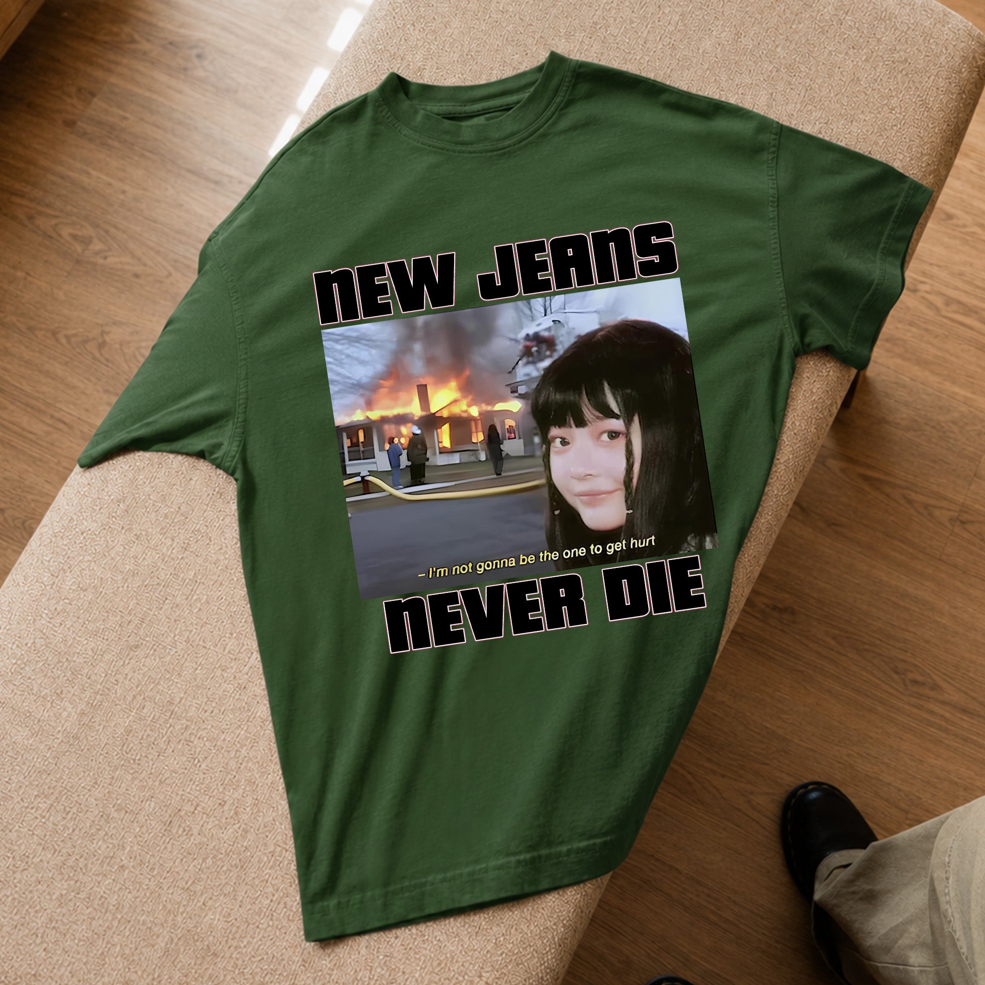 NewJeans Never Die T-Shirt - Spread view, Y2K kpop concert tee