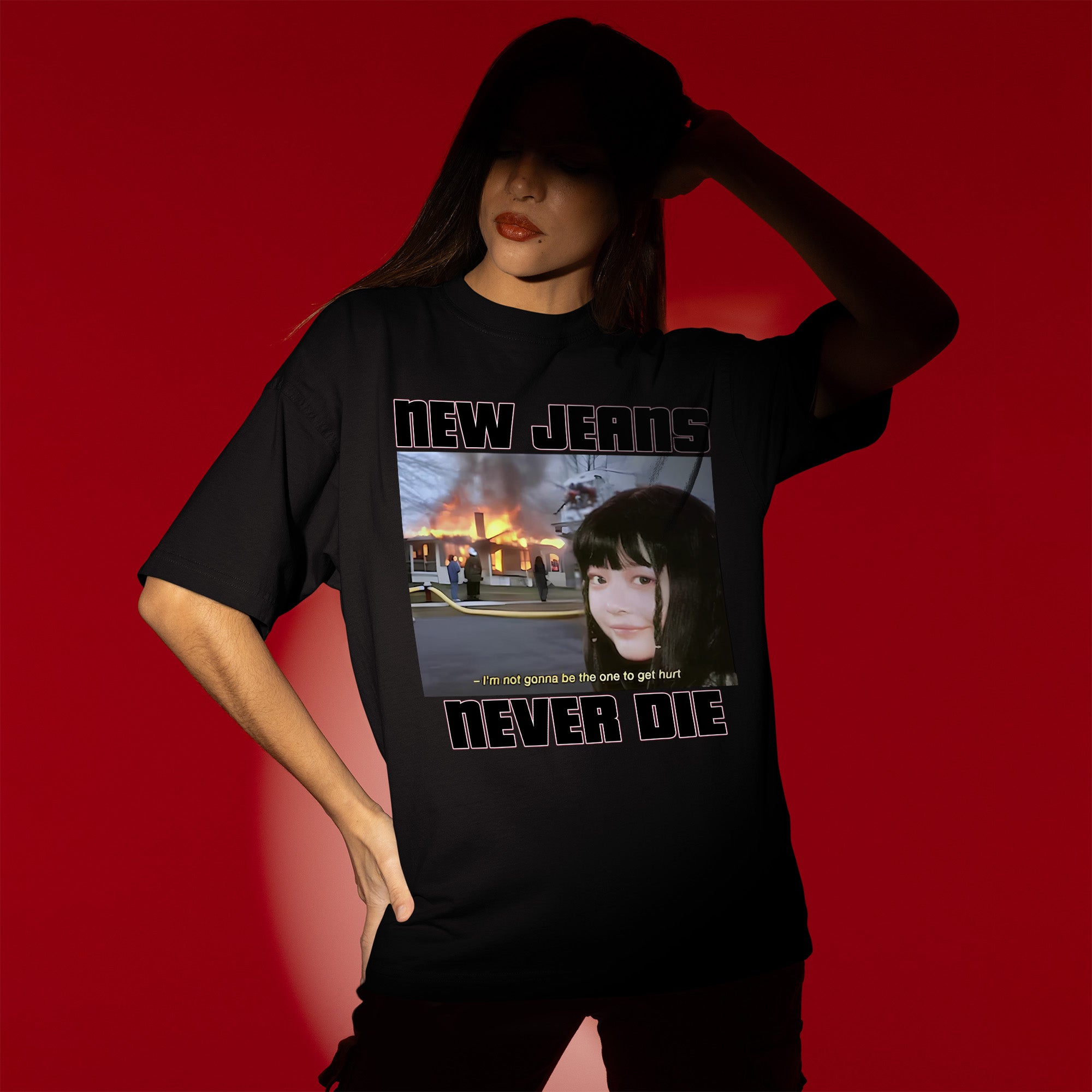 NewJeans Never Die T-Shirt - Women view, Y2K kpop concert tee