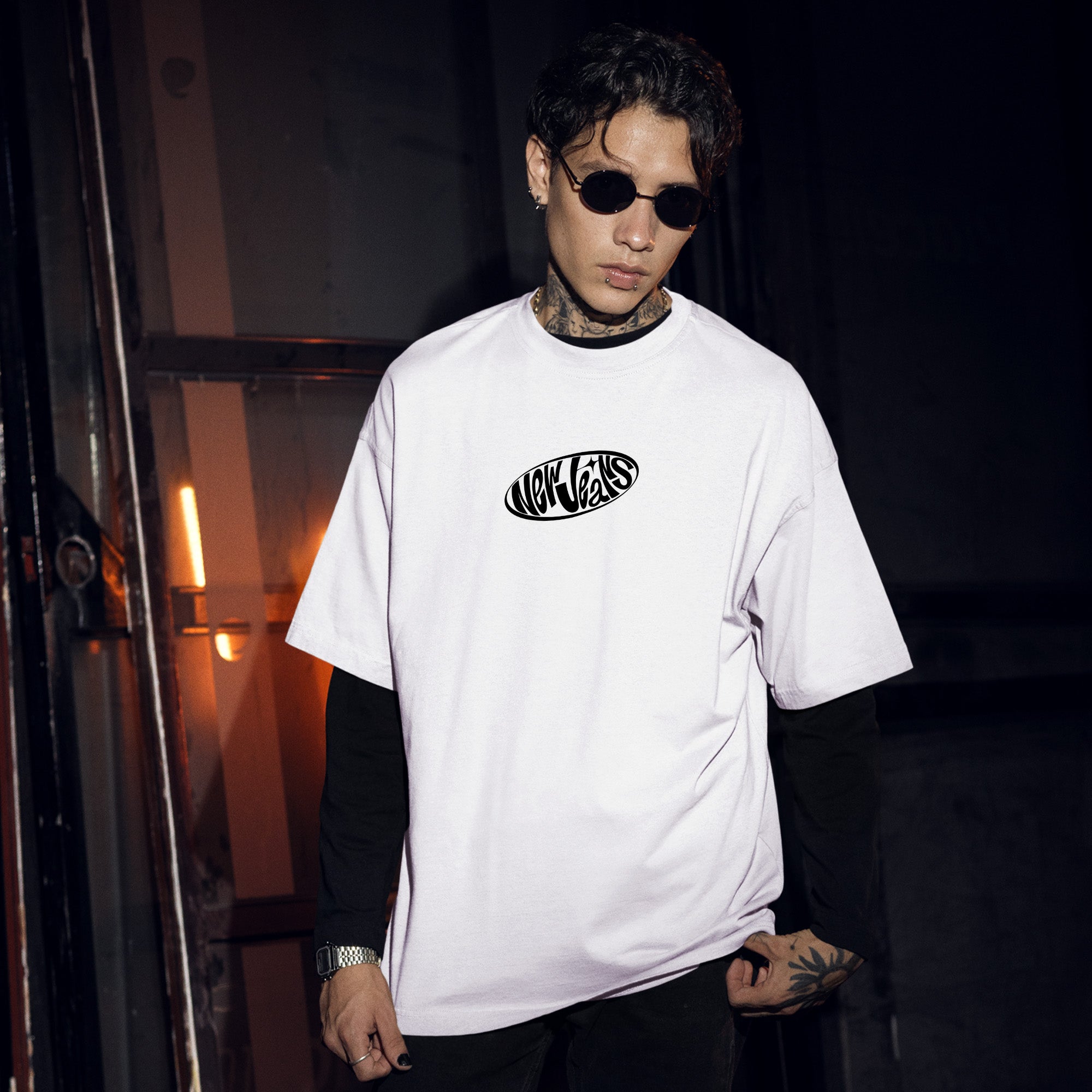 NewJeans Tracklist T-Shirt - Men Front view, Y2K kpop concert tee