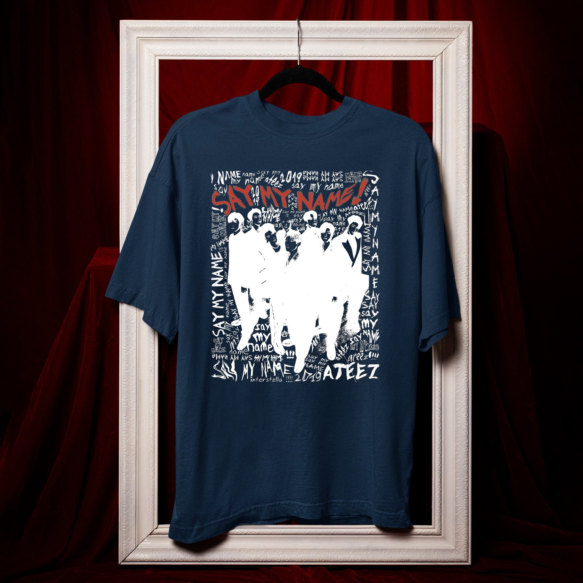 ATEEZ Say My Name T-Shirt - Hang view, Y2K kpop concert tee