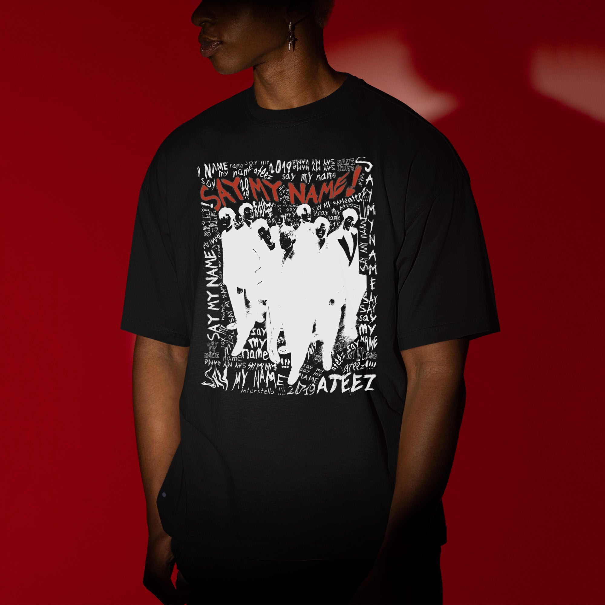 ATEEZ Say My Name T-Shirt - Men view, Y2K kpop concert tee
