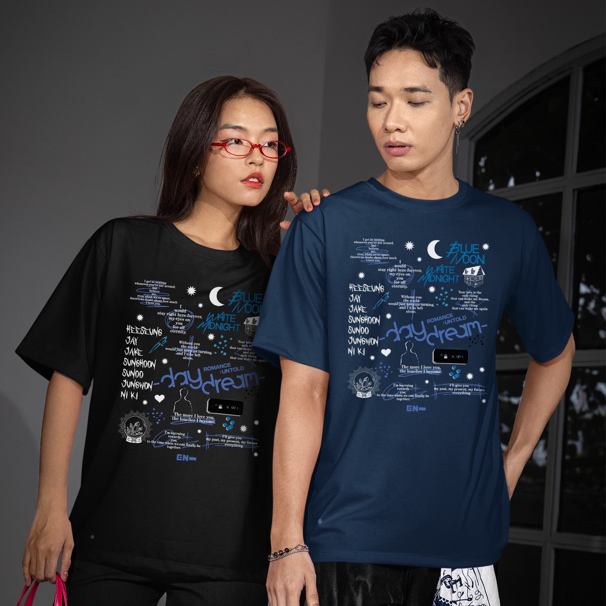 ENHYPEN Day Dream T-Shirt - Couple view, Y2K kpop concert tee