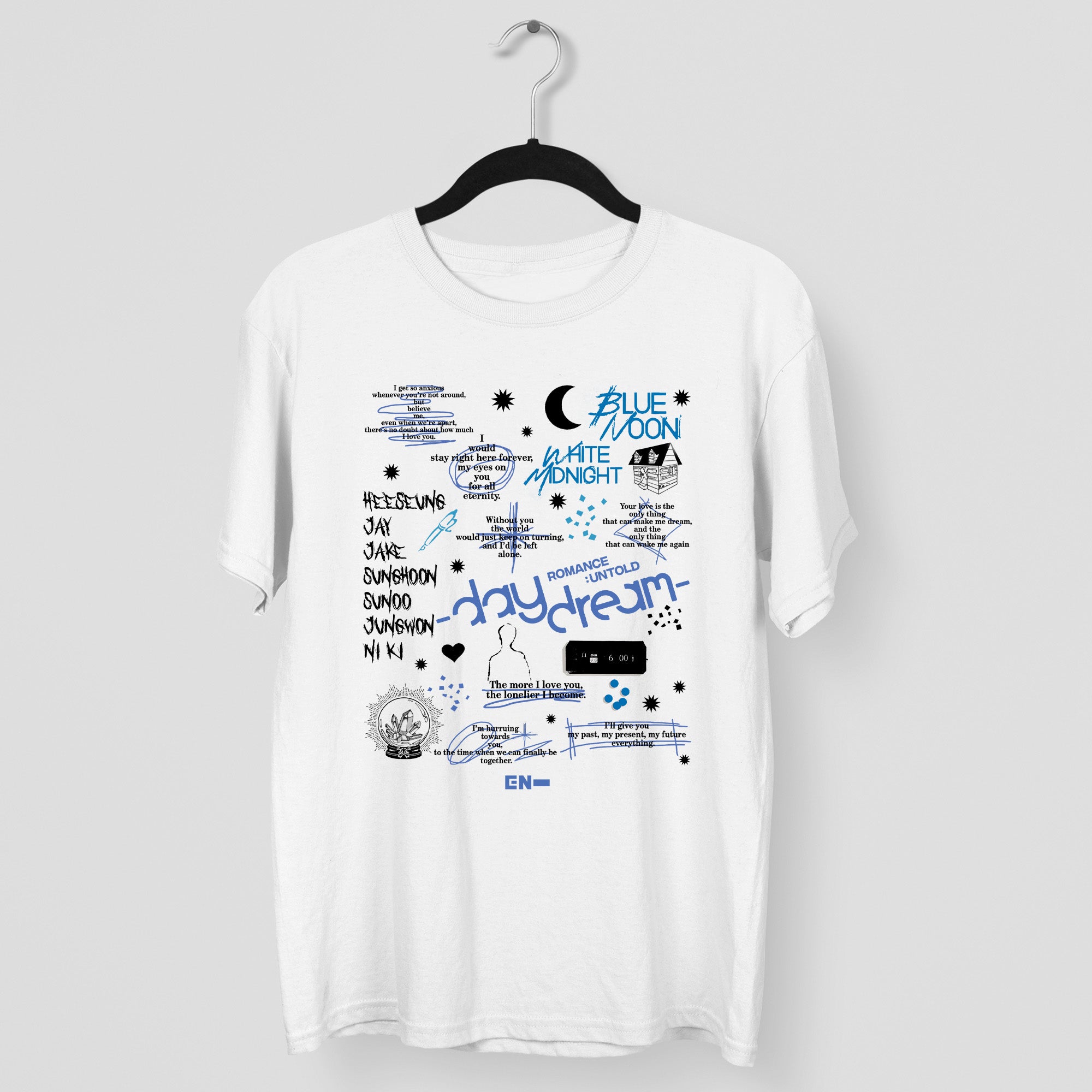 ENHYPEN Day Dream T-Shirt - Main view, Y2K kpop concert tee