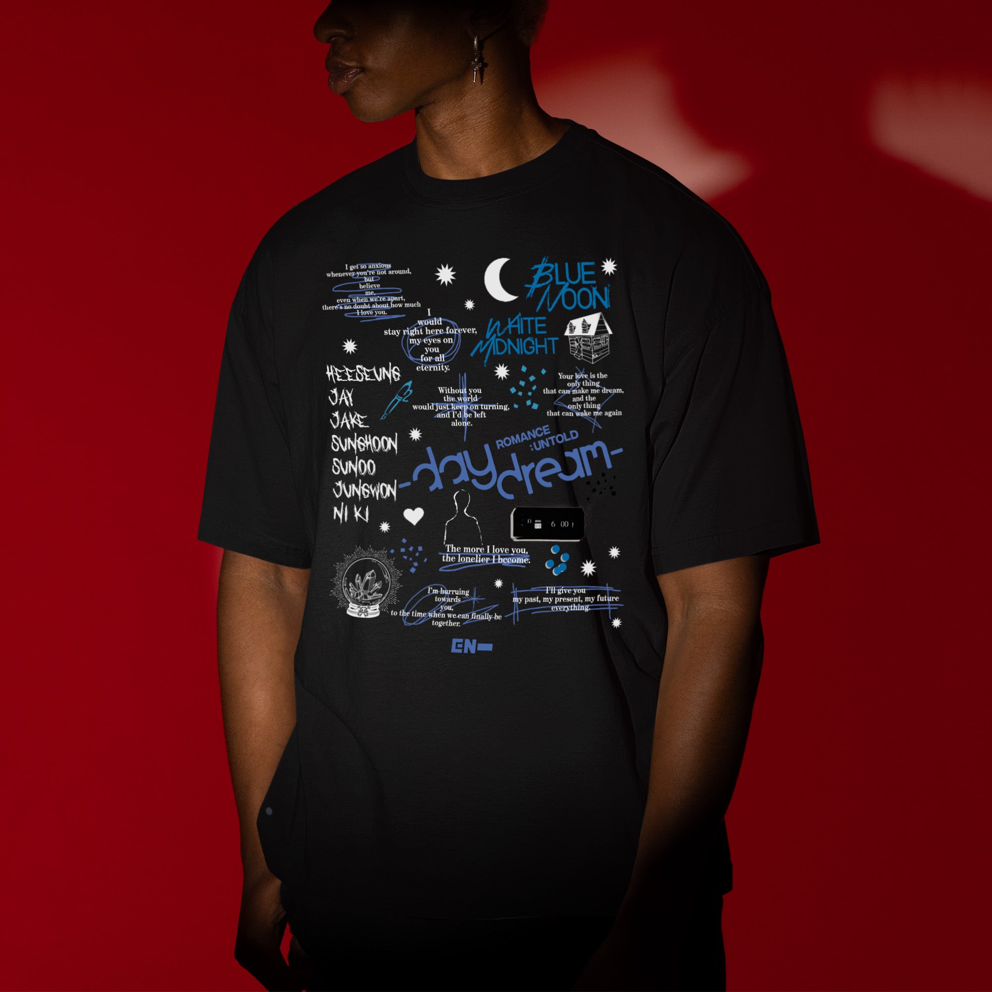 ENHYPEN Day Dream T-Shirt - Men view, Y2K kpop concert tee
