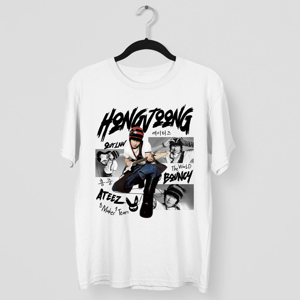 ATEEZ Graphic Hongjoong Member T-Shirt - Main view, Y2K kpop concert tee