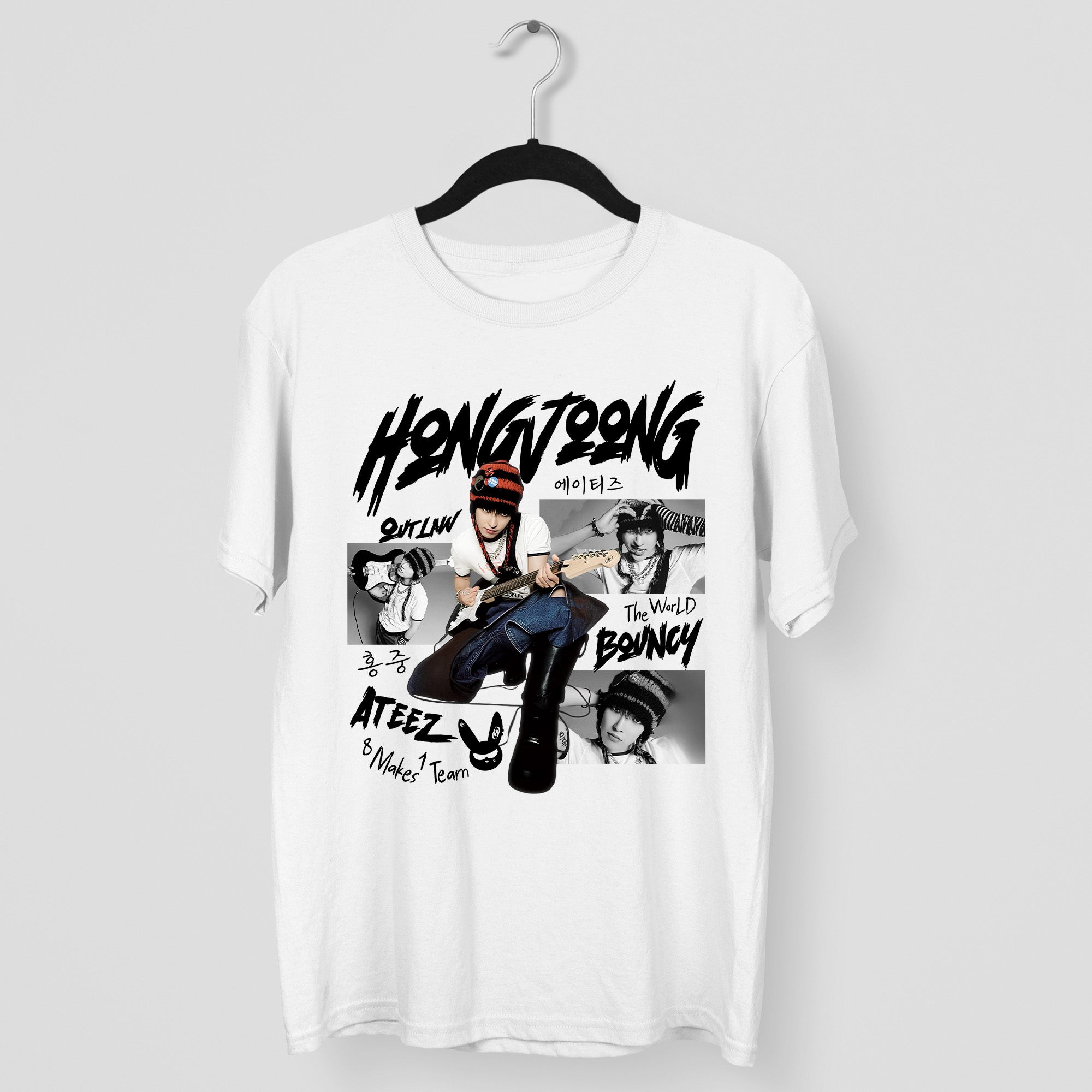 ATEEZ Graphic Hongjoong Member T-Shirt - Main view, Y2K kpop concert tee