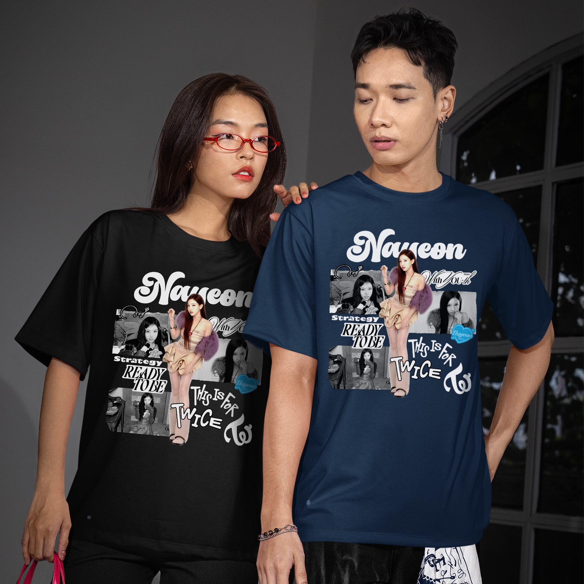 TWICE Graphic Nayeon T-Shirt - Couple view, Y2K kpop concert tee