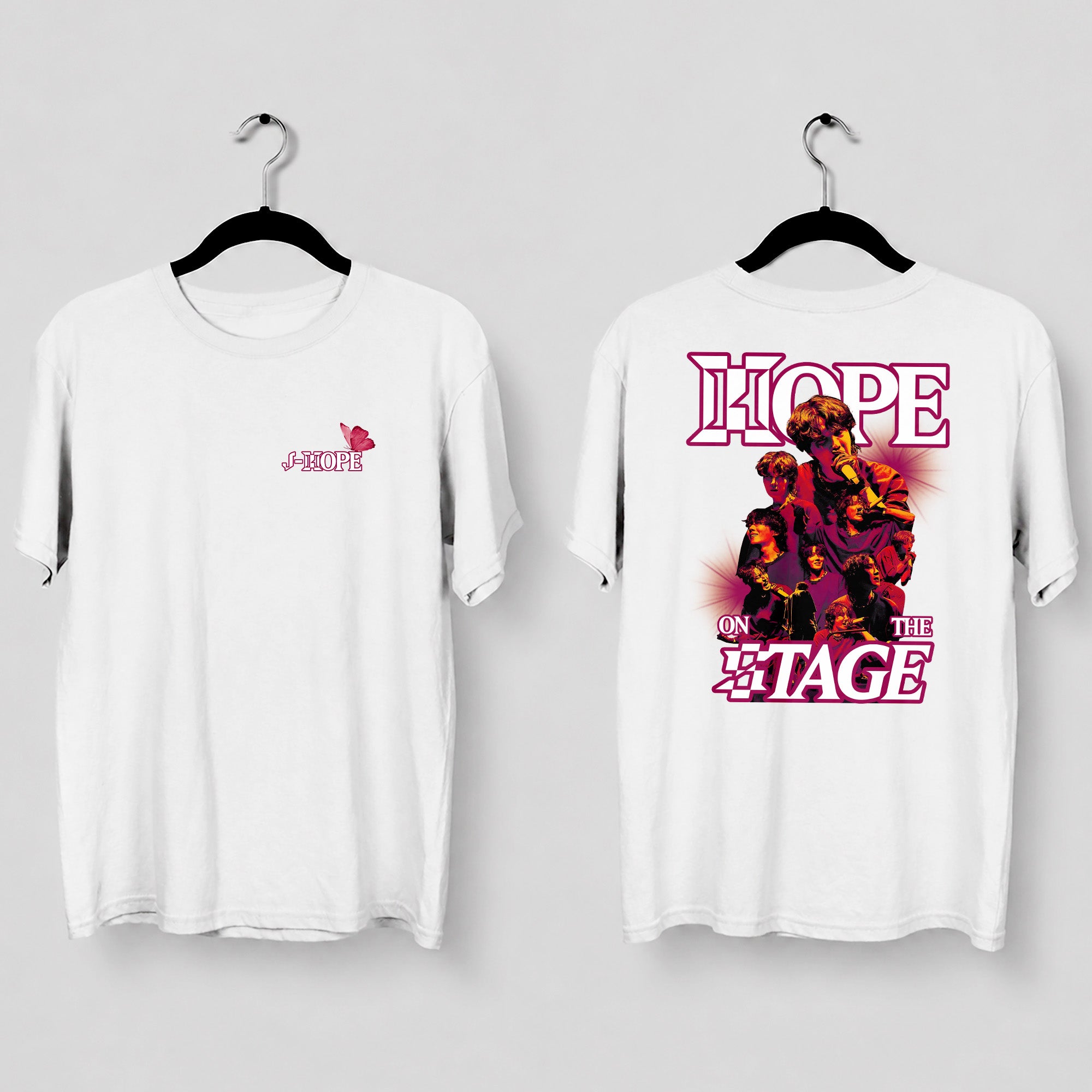BTS J-Hope Hope On The Stage With Butterfly T-Shirt - Main view, Y2K kpop concert tee