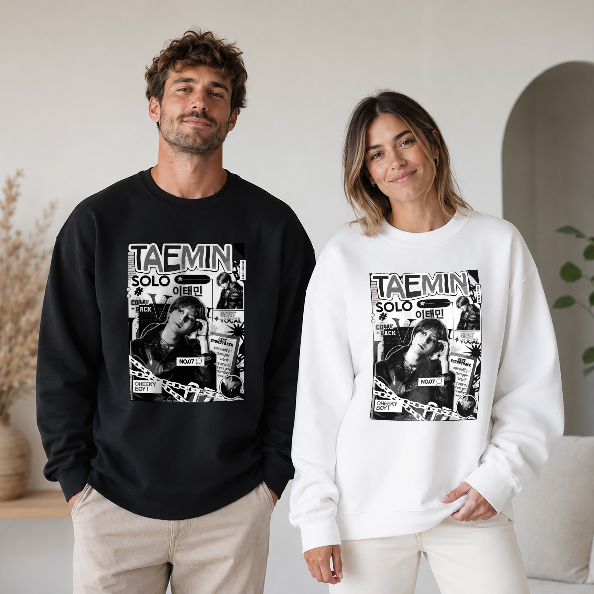Taemin Retro Solo Tour Sweatshirt - Couple view, Y2K kpop concert sweatshirt