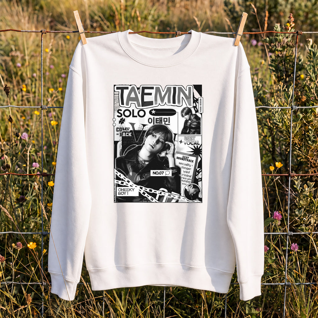 Taemin Retro Solo Tour Sweatshirt - Hang view, Y2K kpop concert sweatshirt