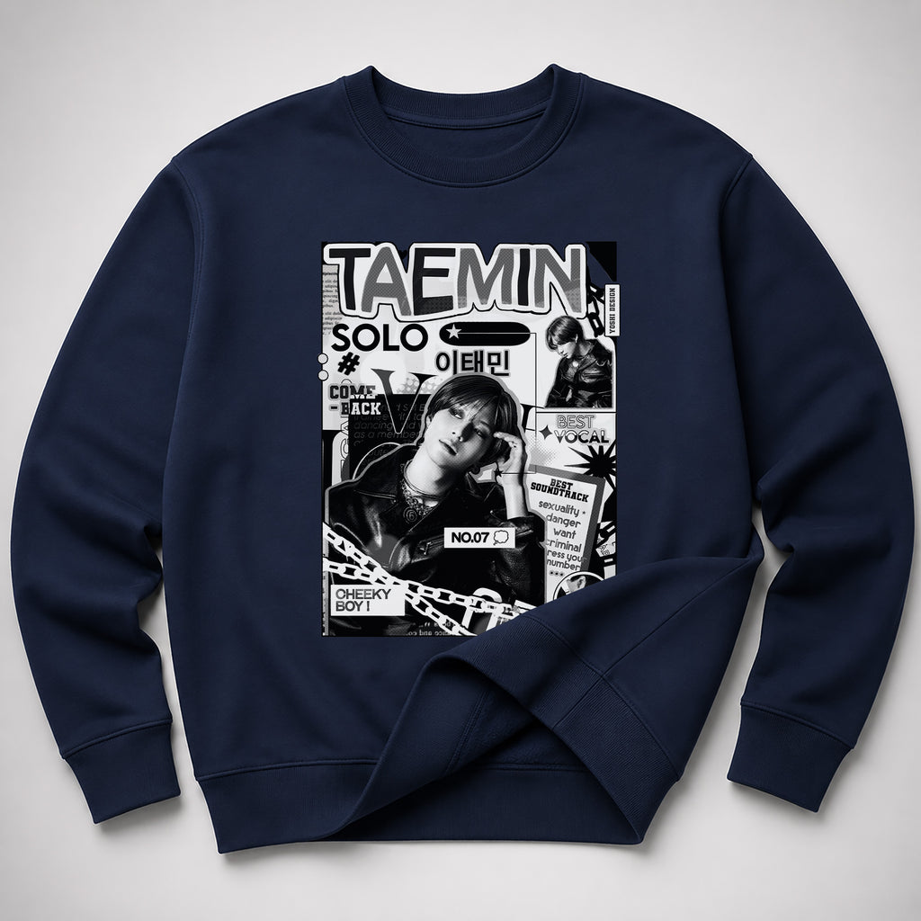 Taemin Retro Solo Tour Sweatshirt - Spread view, Y2K kpop concert sweatshirt