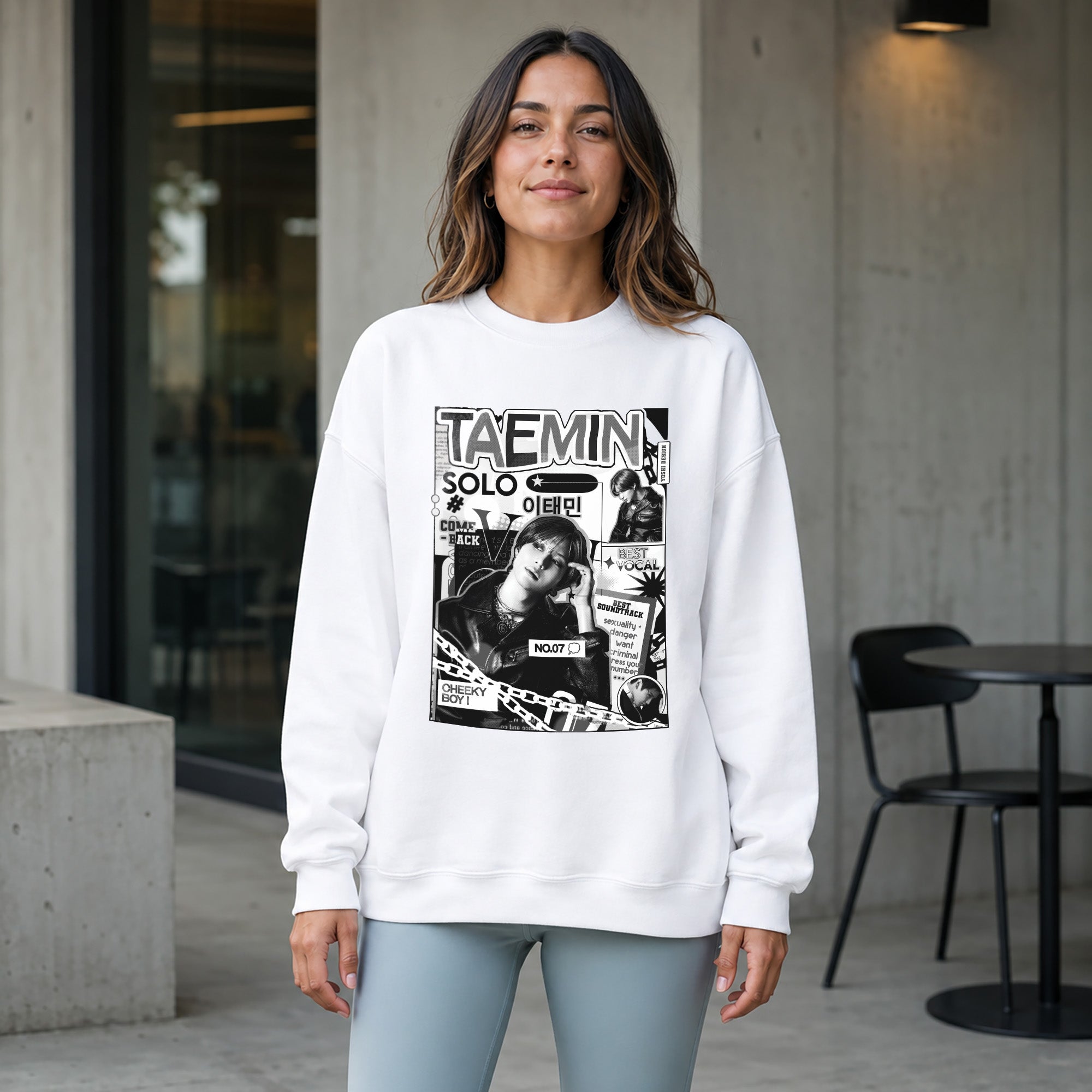 Taemin Retro Solo Tour Sweatshirt - Women view, Y2K kpop concert sweatshirt