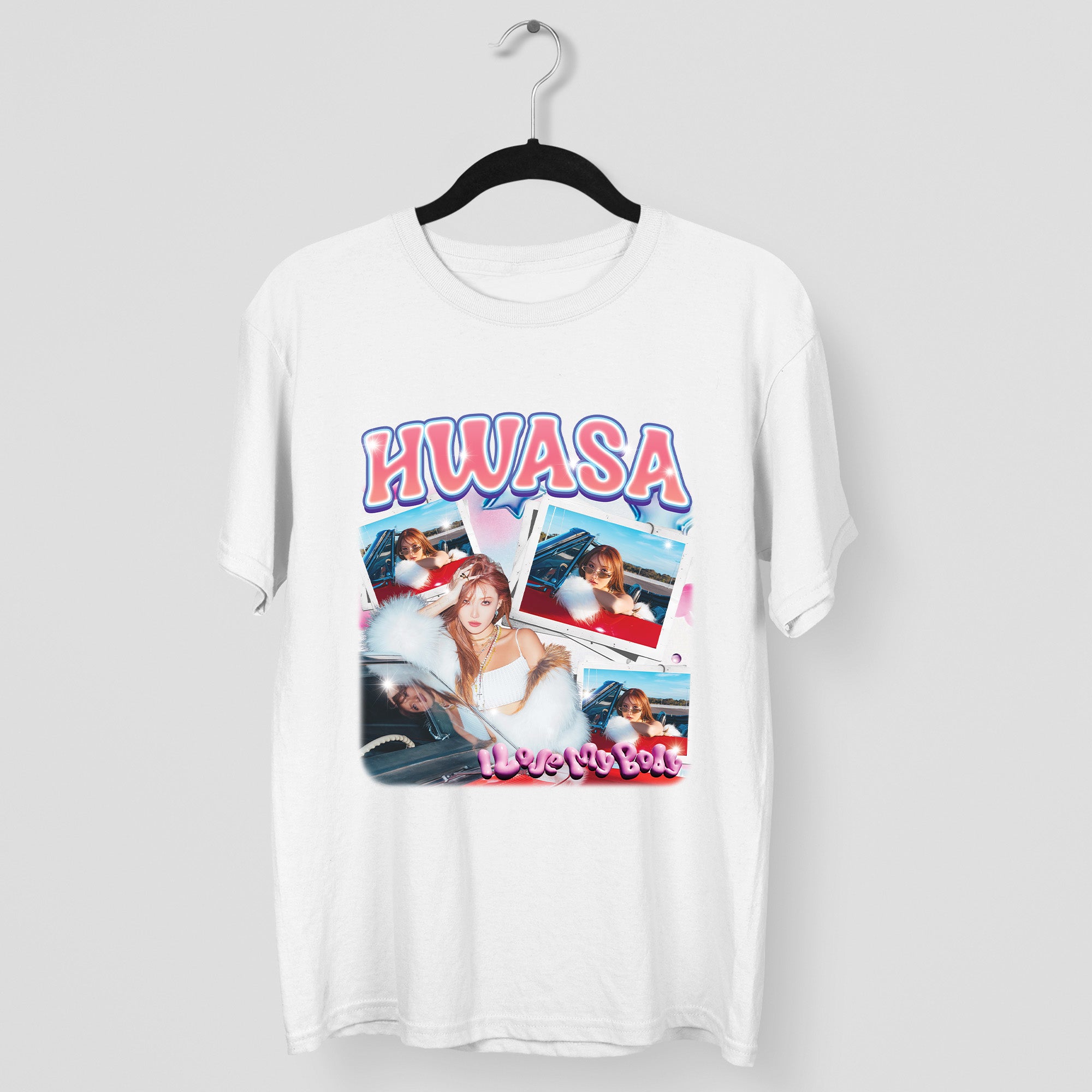 Hwasa Retro Glam T-Shirt - Main view, Y2K kpop concert tee