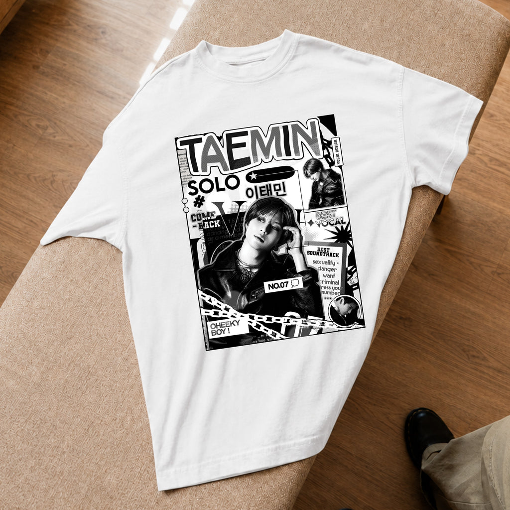 Taemin Solo Classic T-Shirt - Spread view, Y2K kpop concert tee