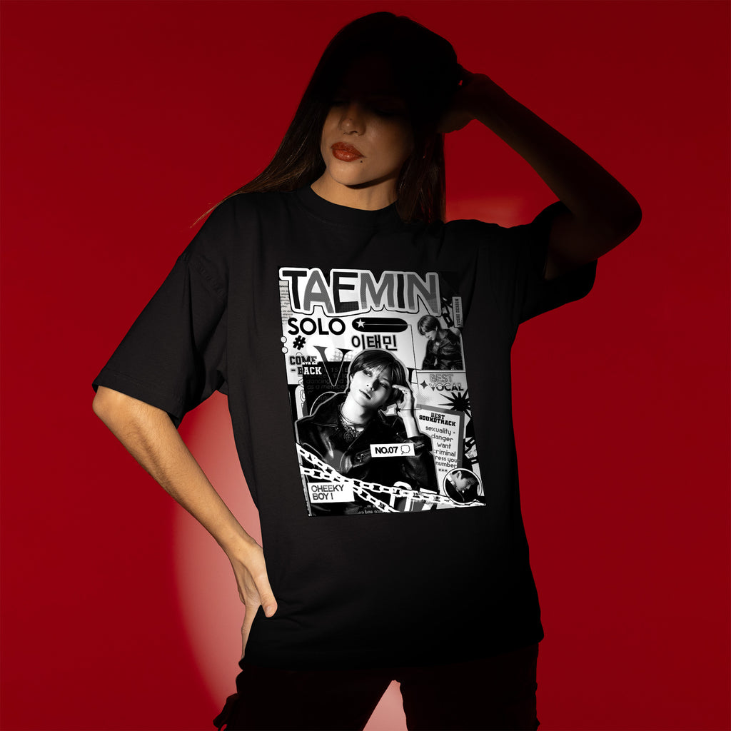 Taemin Solo Classic T-Shirt - Women view, Y2K kpop concert tee