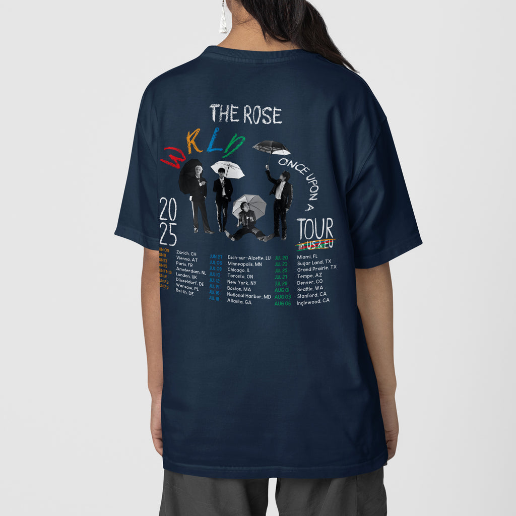 The Rose Once Upon A WRLD Tour T-Shirt - Back view, Y2K kpop concert tee