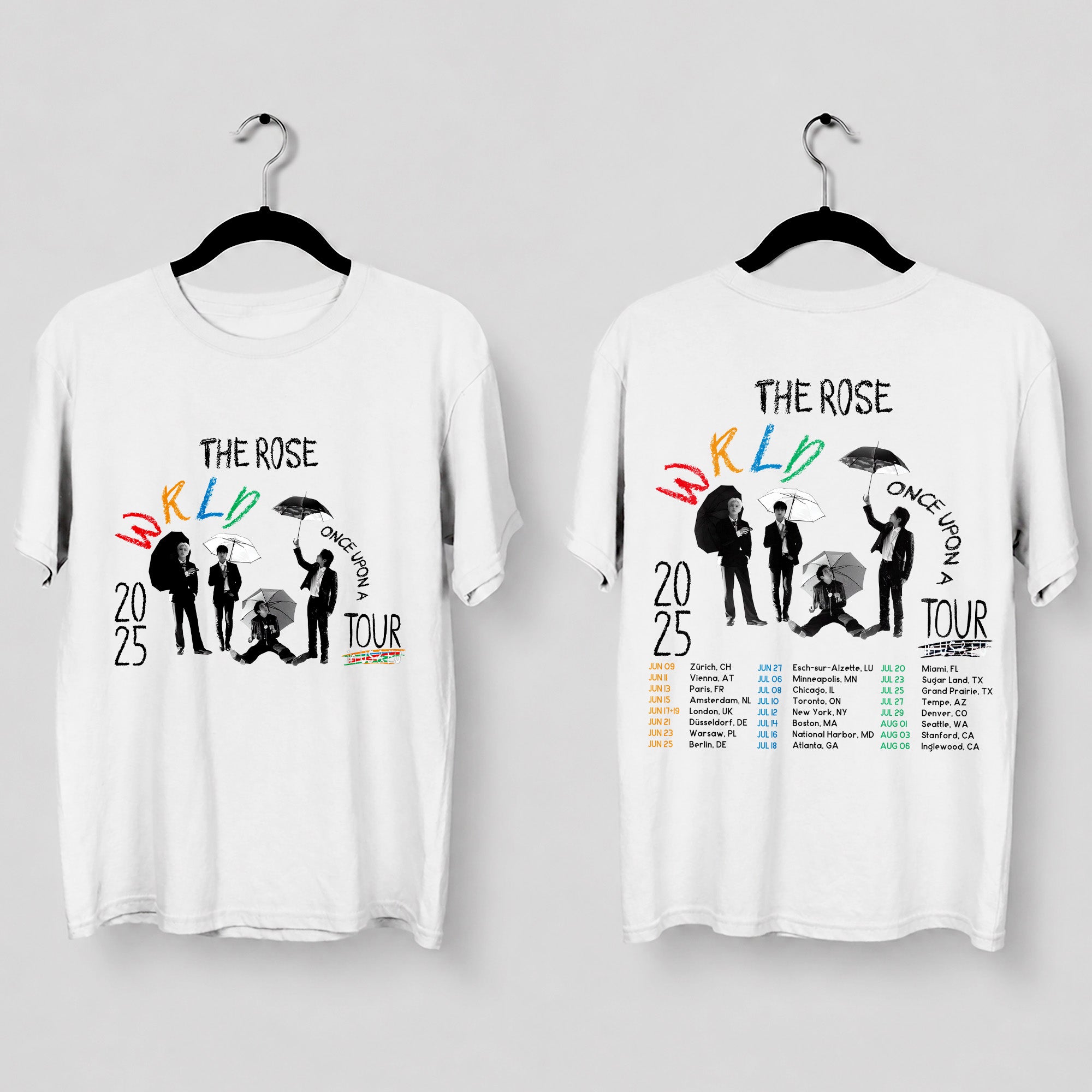 The Rose Once Upon A WRLD Tour T-Shirt - Main view, Y2K kpop concert tee