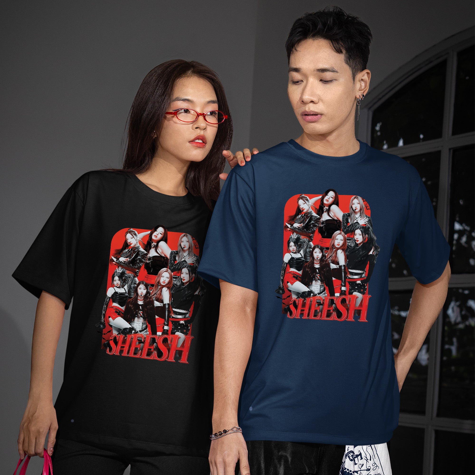 BABYMONSTER Sheesh Inspired T-Shirt - Couple view, Y2K kpop concert tee