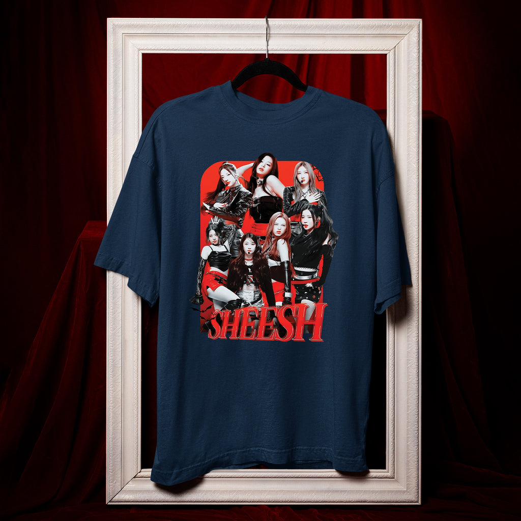 BABYMONSTER Sheesh Inspired T-Shirt - Hang view, Y2K kpop concert tee