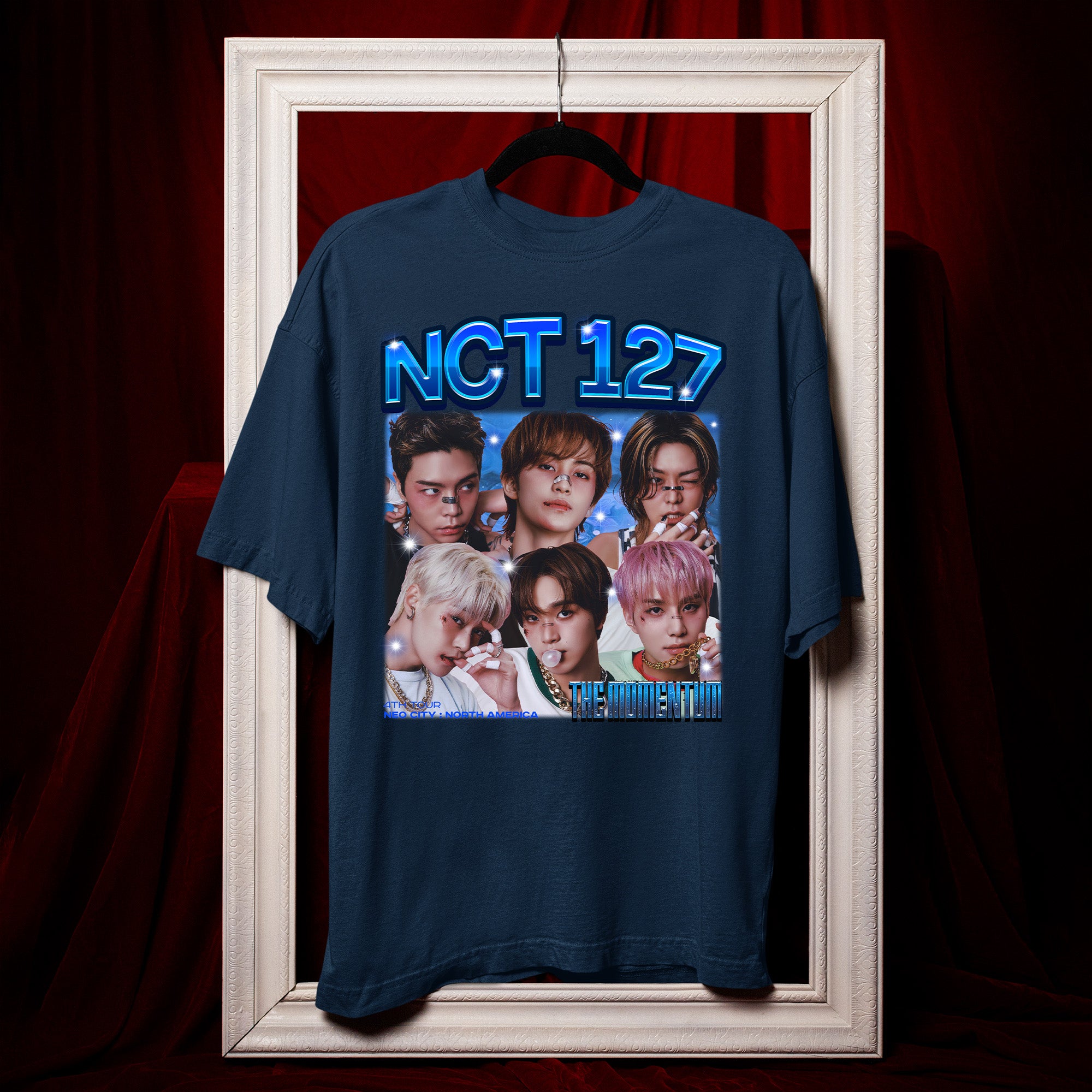 NCT 127 Momentum T-Shirt - Hang view, Y2K kpop concert tee
