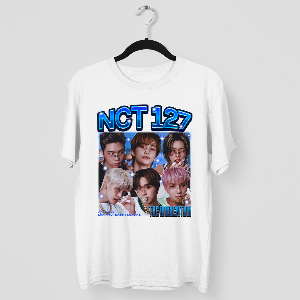 NCT 127 Momentum T-Shirt - Main view, Y2K kpop concert tee