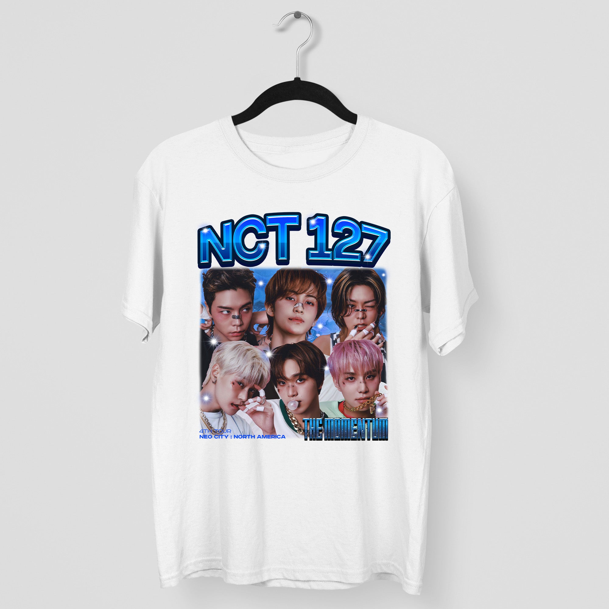 NCT 127 Momentum T-Shirt - Main view, Y2K kpop concert tee