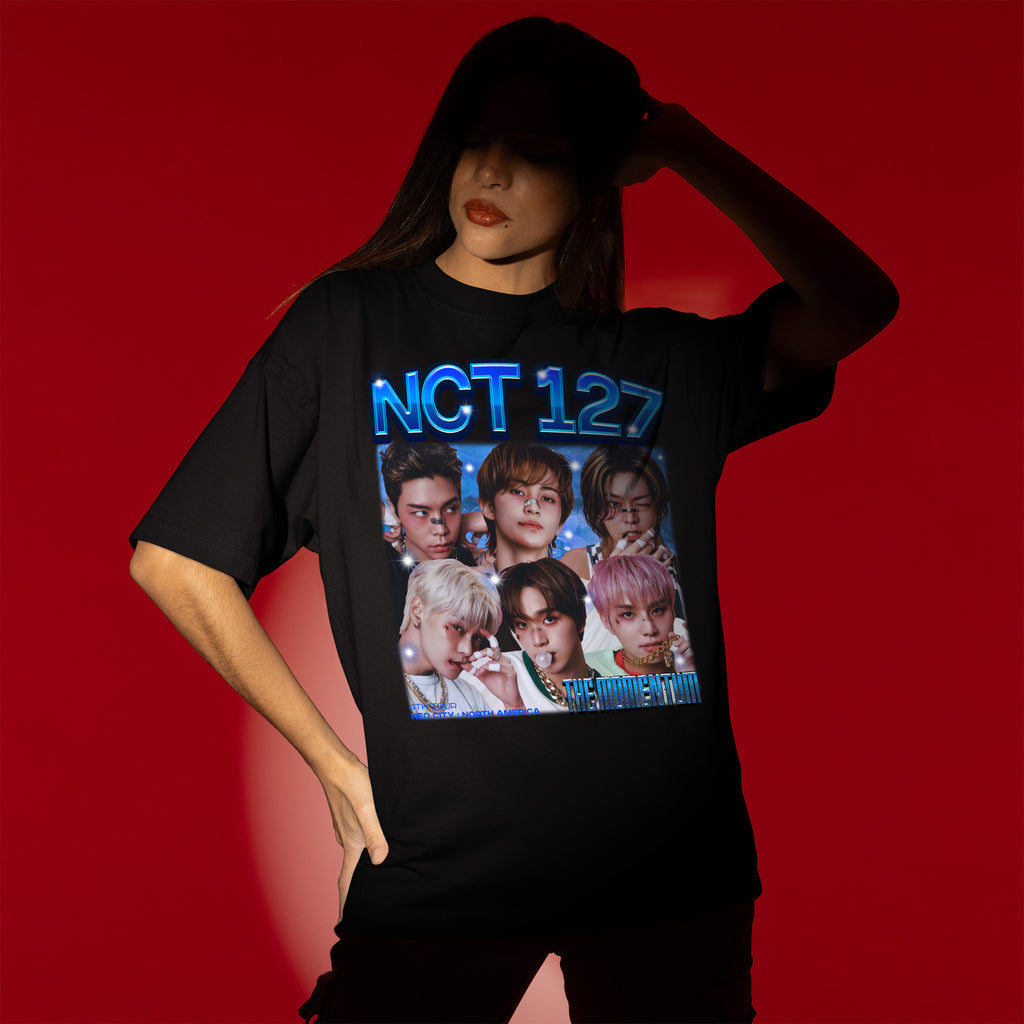NCT 127 Momentum T-Shirt - Women view, Y2K kpop concert tee