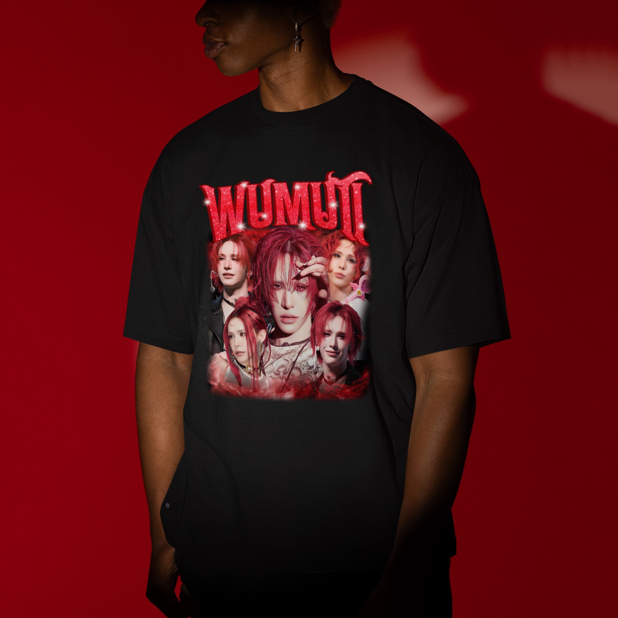 XLOV Wumuti T-Shirt - Men view, Y2K kpop concert tee