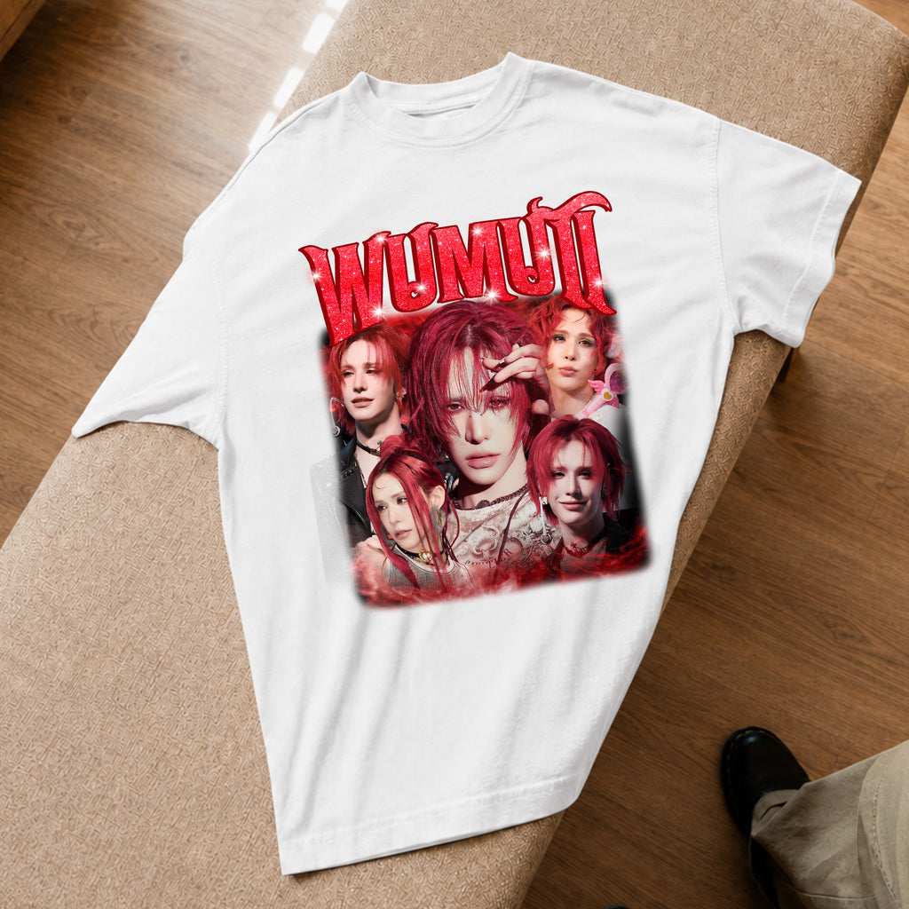 XLOV Wumuti T-Shirt - Spread view, Y2K kpop concert tee