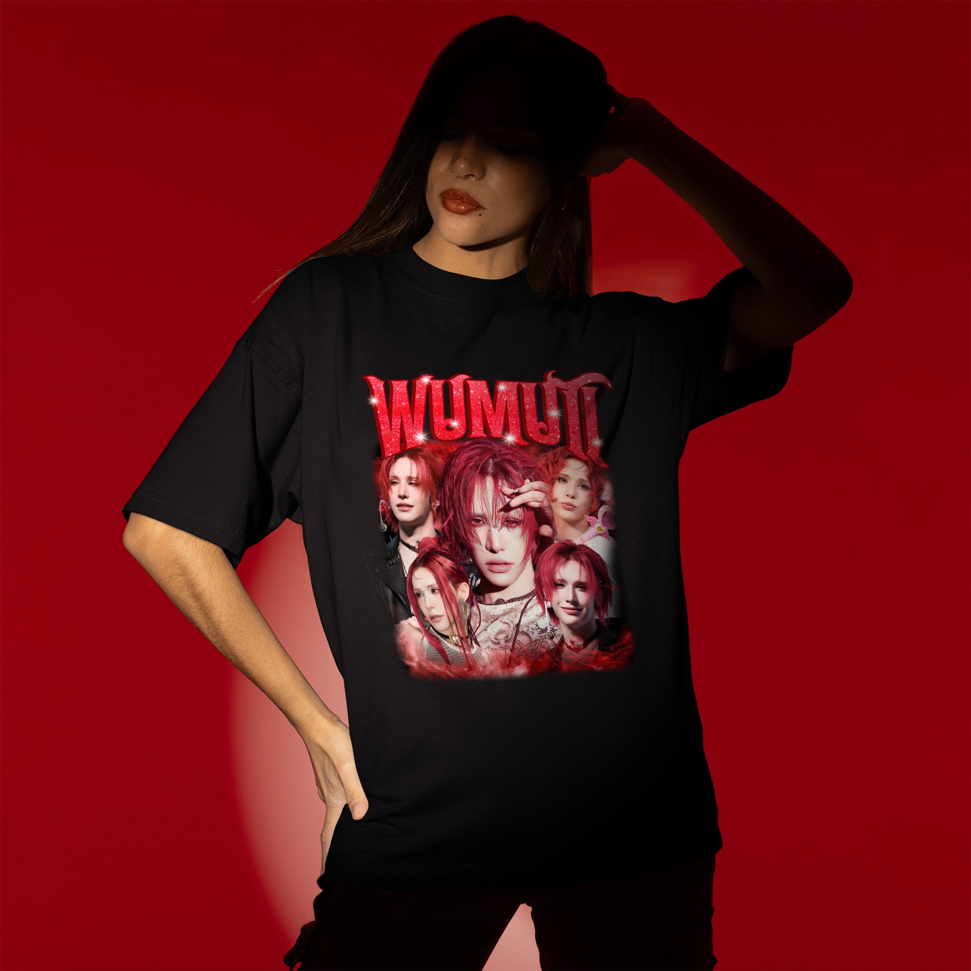 XLOV Wumuti T-Shirt - Women view, Y2K kpop concert tee