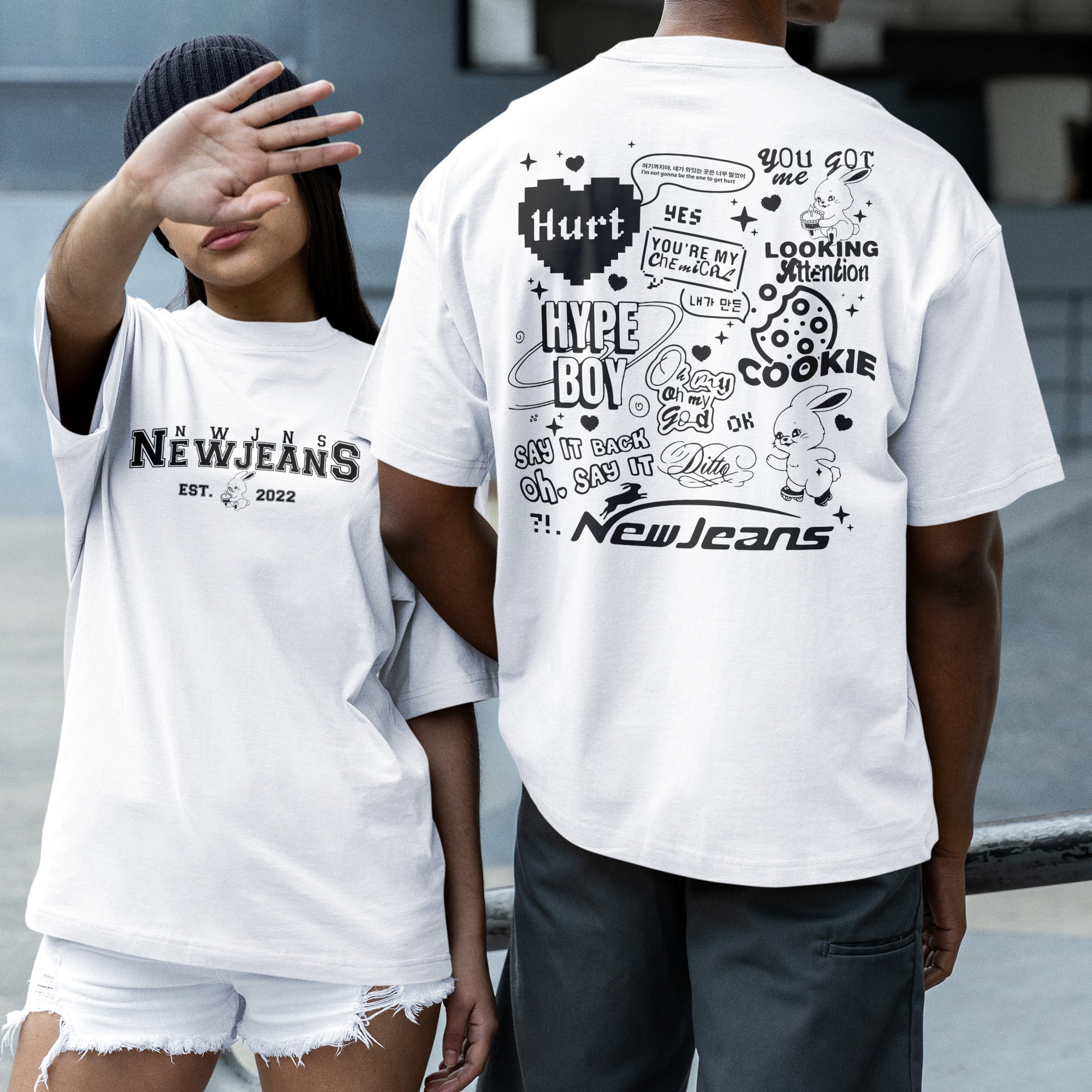 NewJeans Retro Tracklist T-Shirt - Couple 2 view, Y2K kpop concert tee