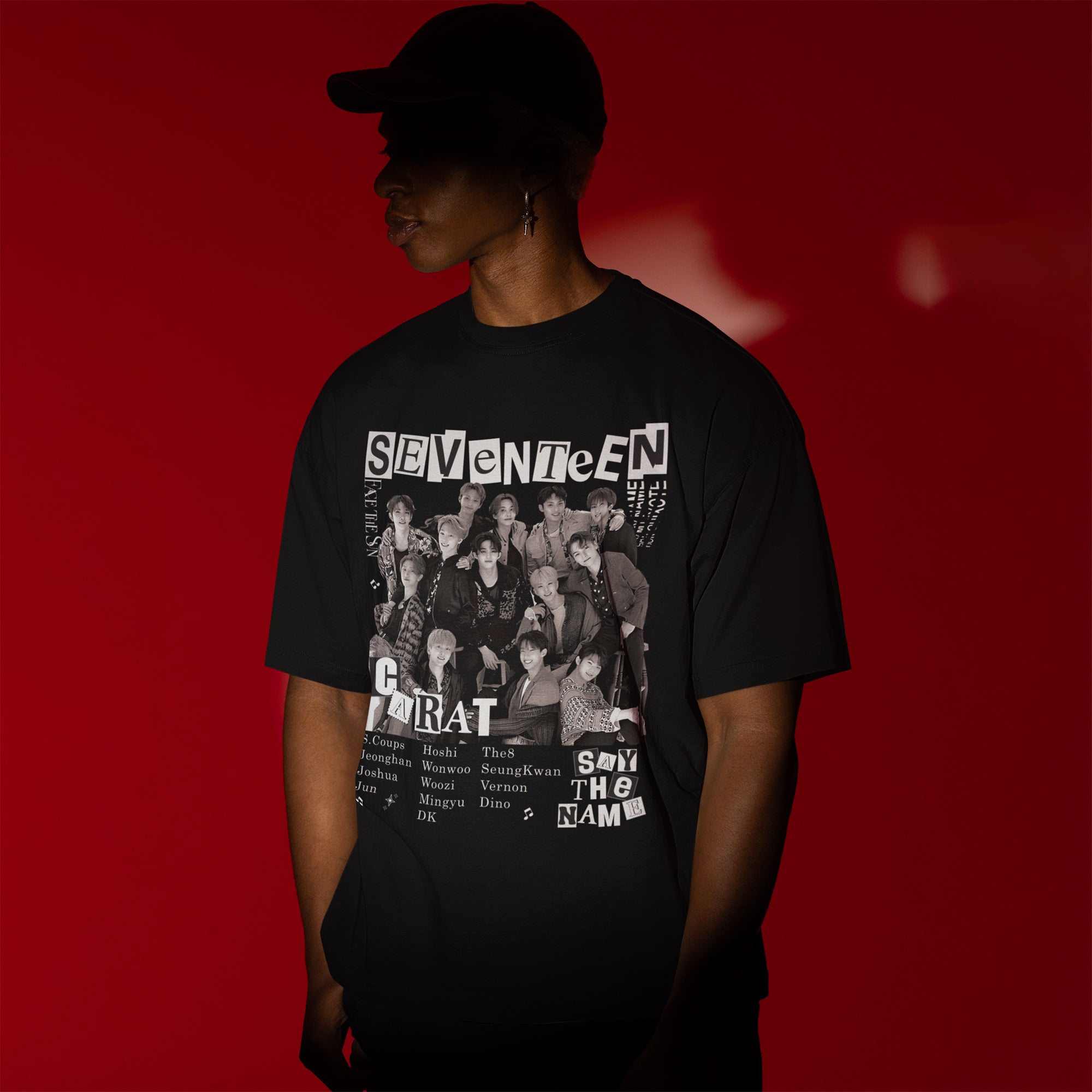 SEVENTEEN Retro T-Shirt - Men view, Y2K kpop concert tee