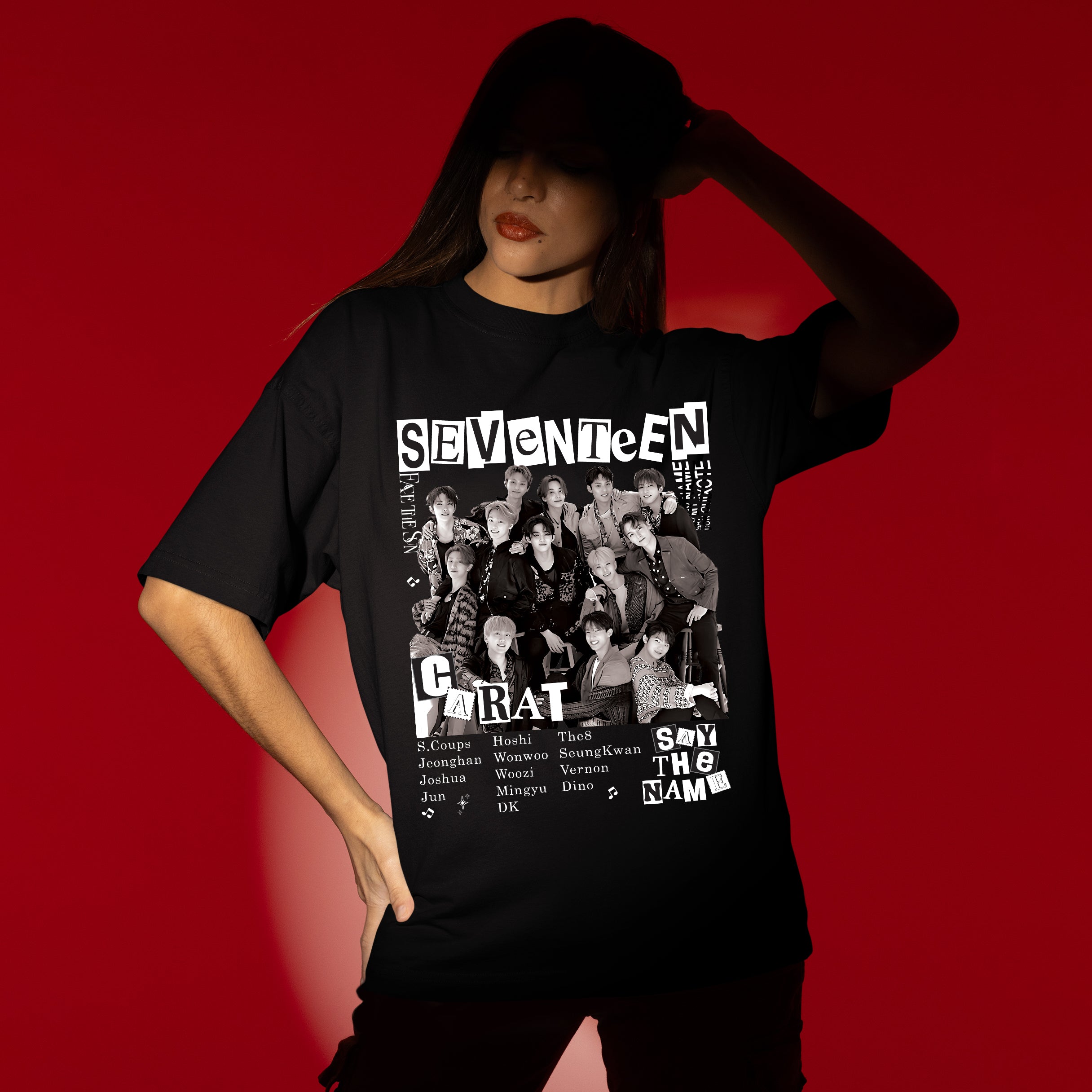 SEVENTEEN Retro T-Shirt - Women view, Y2K kpop concert tee