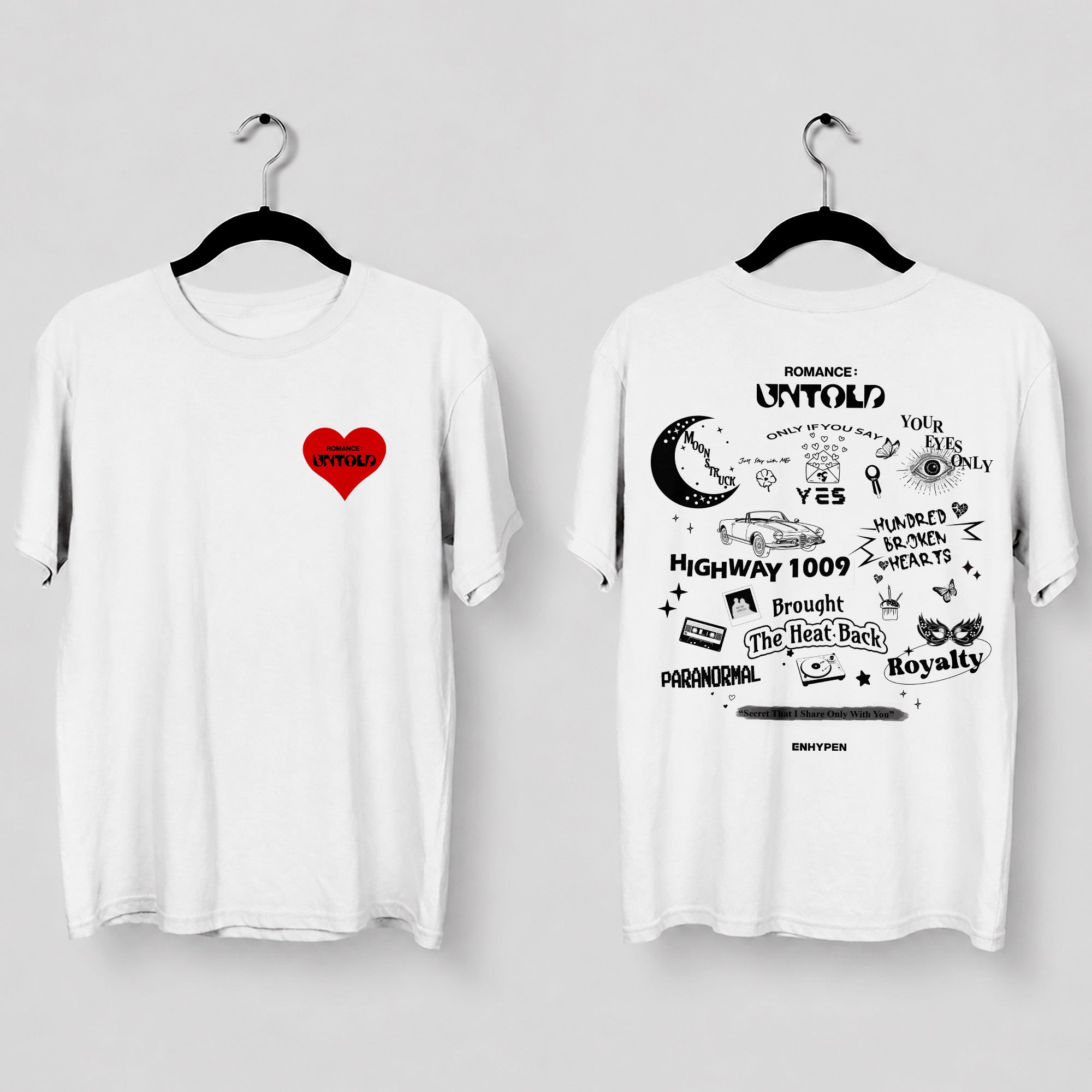 ENHYPEN Romance Untold T-Shirt - Main view, Y2K kpop concert tee