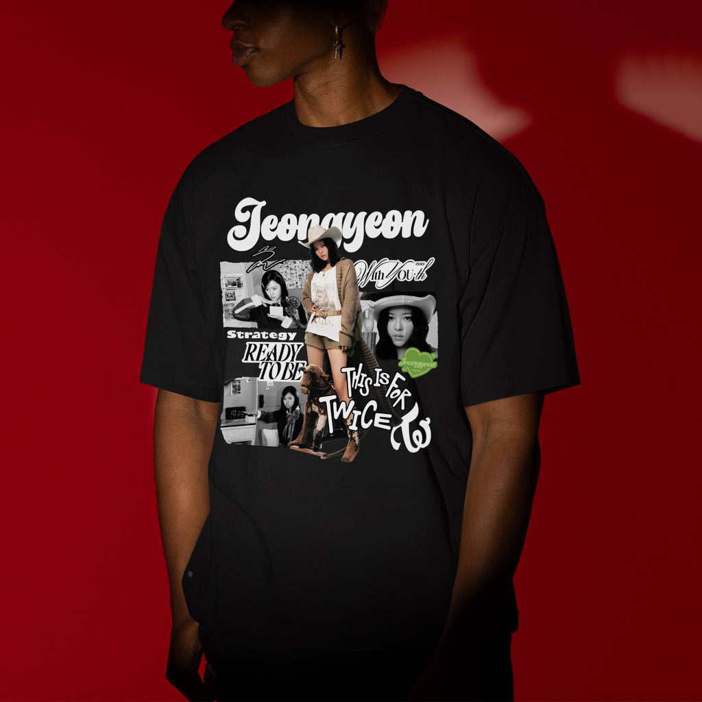 TWICE Graphic Jeongyeon T-Shirt - Men view, Y2K kpop concert tee