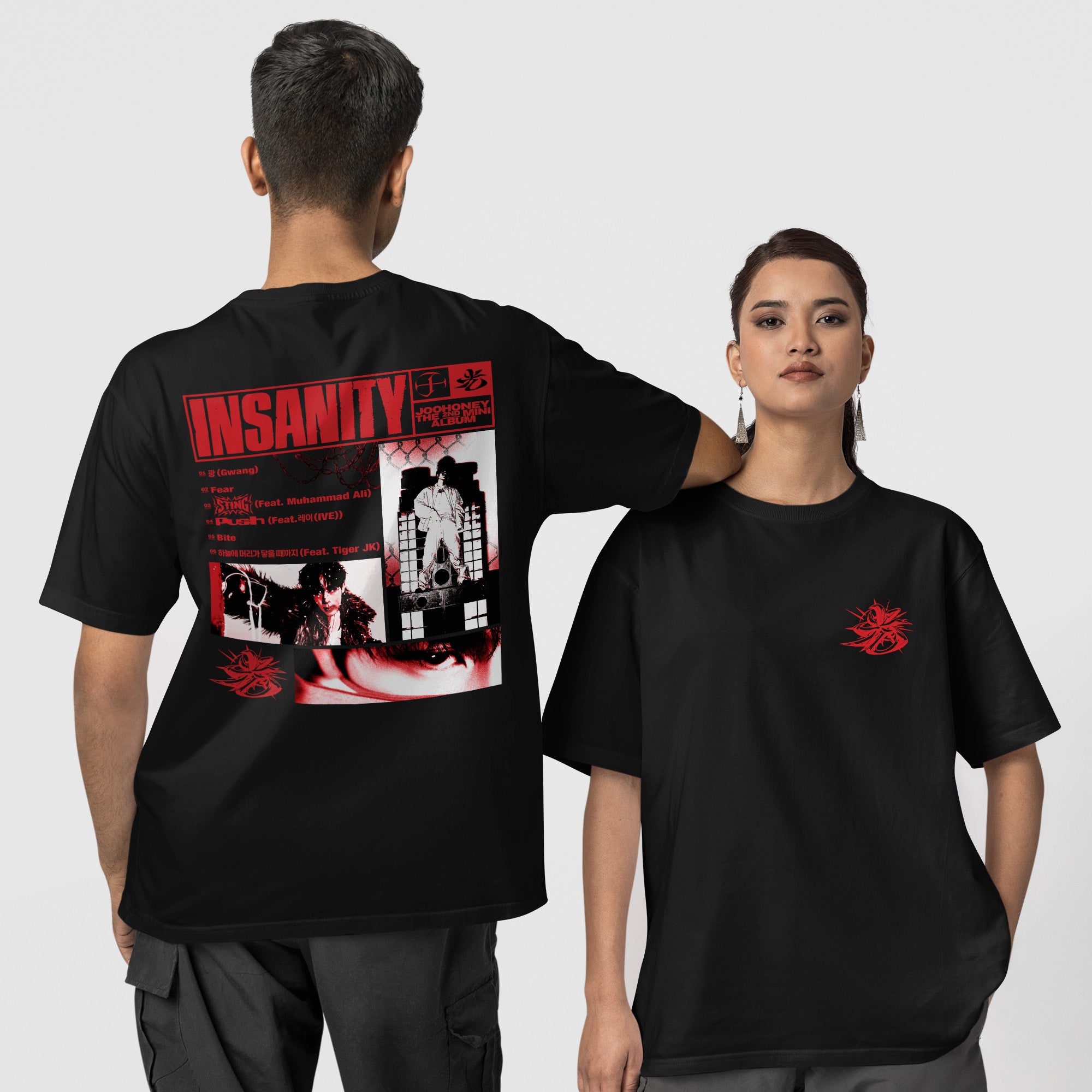 Joohoney Insanity Album Track List T-Shirt - Couple 1 view, Y2K kpop concert tee