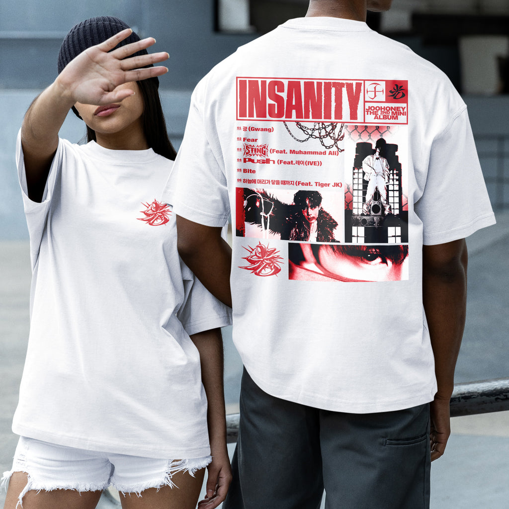 Joohoney Insanity Album Track List T-Shirt - Couple 2 view, Y2K kpop concert tee