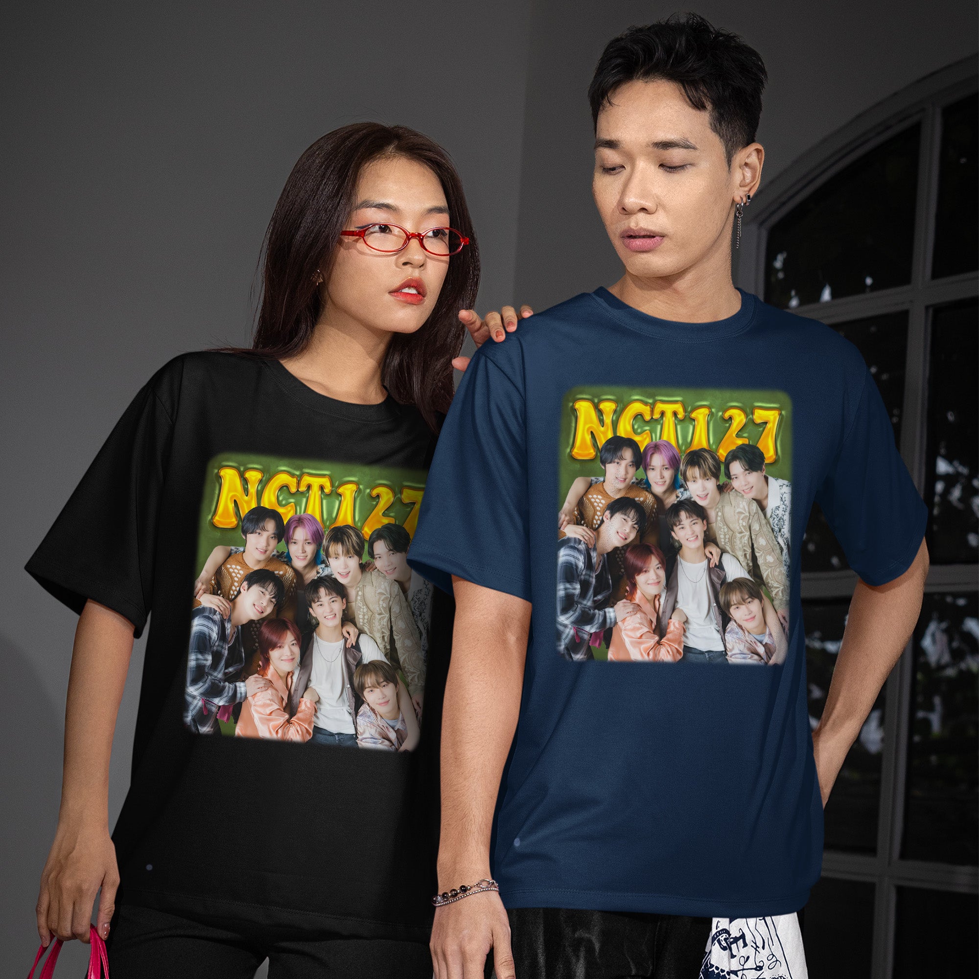 NCT 127 Together T-Shirt - Couple view, Y2K kpop concert tee