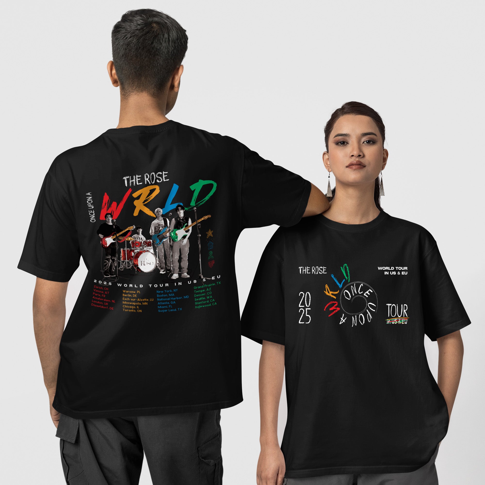 The Rose Tour 2025 T-Shirt - Couple 1 view, Y2K kpop concert tee