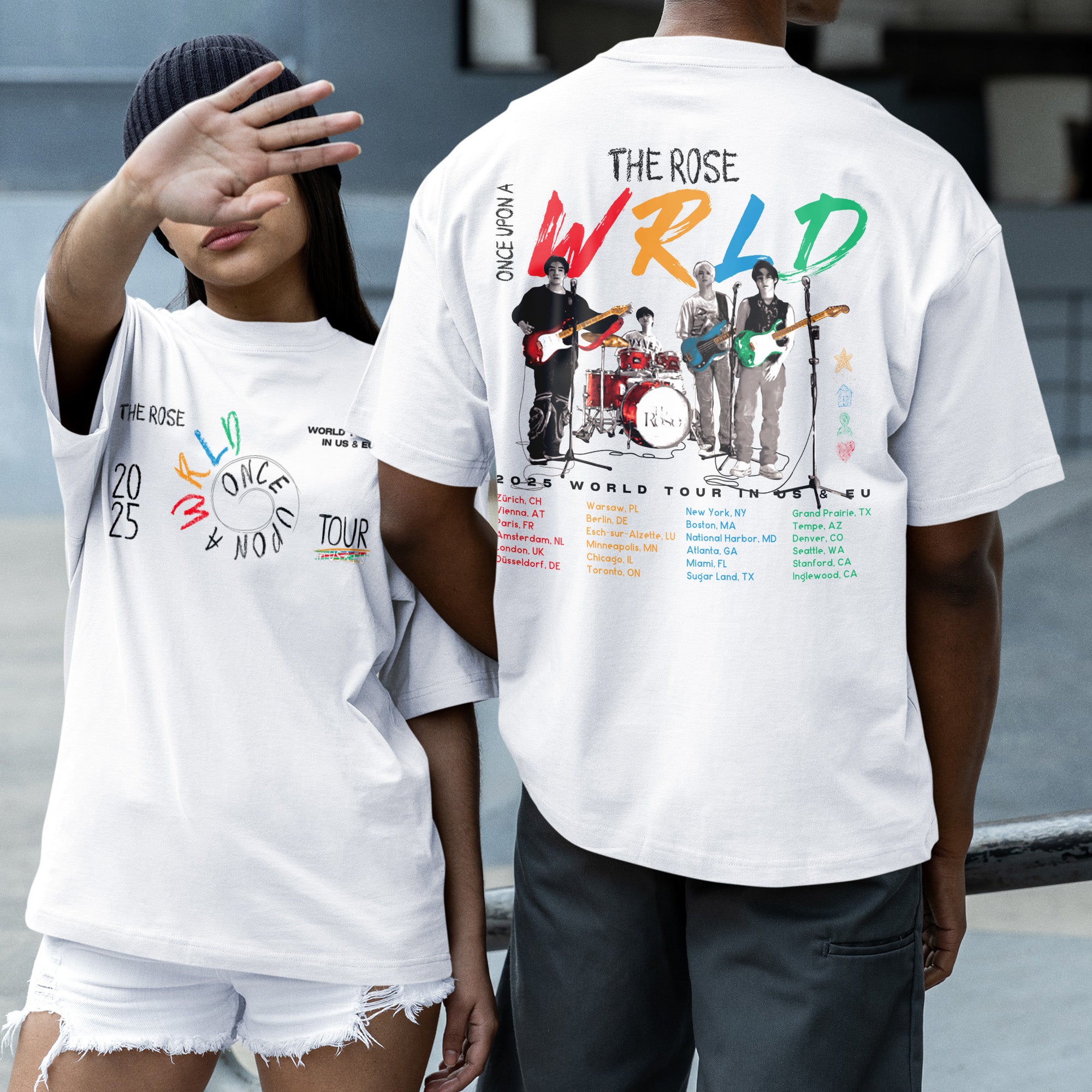 The Rose Tour 2025 T-Shirt - Couple 2 view, Y2K kpop concert tee