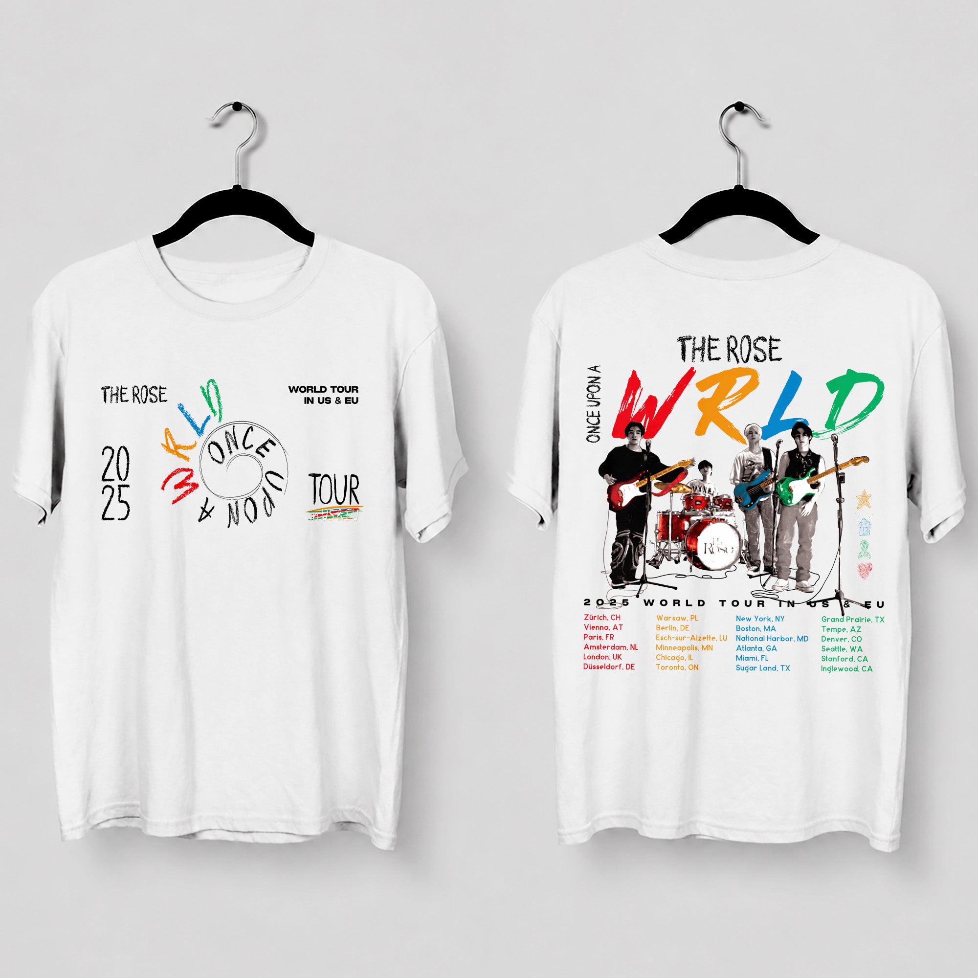 The Rose Tour 2025 T-Shirt - Main view, Y2K kpop concert tee