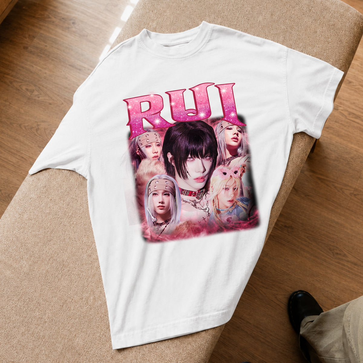 XLOV Rui T-Shirt - Spread view, Y2K kpop concert tee